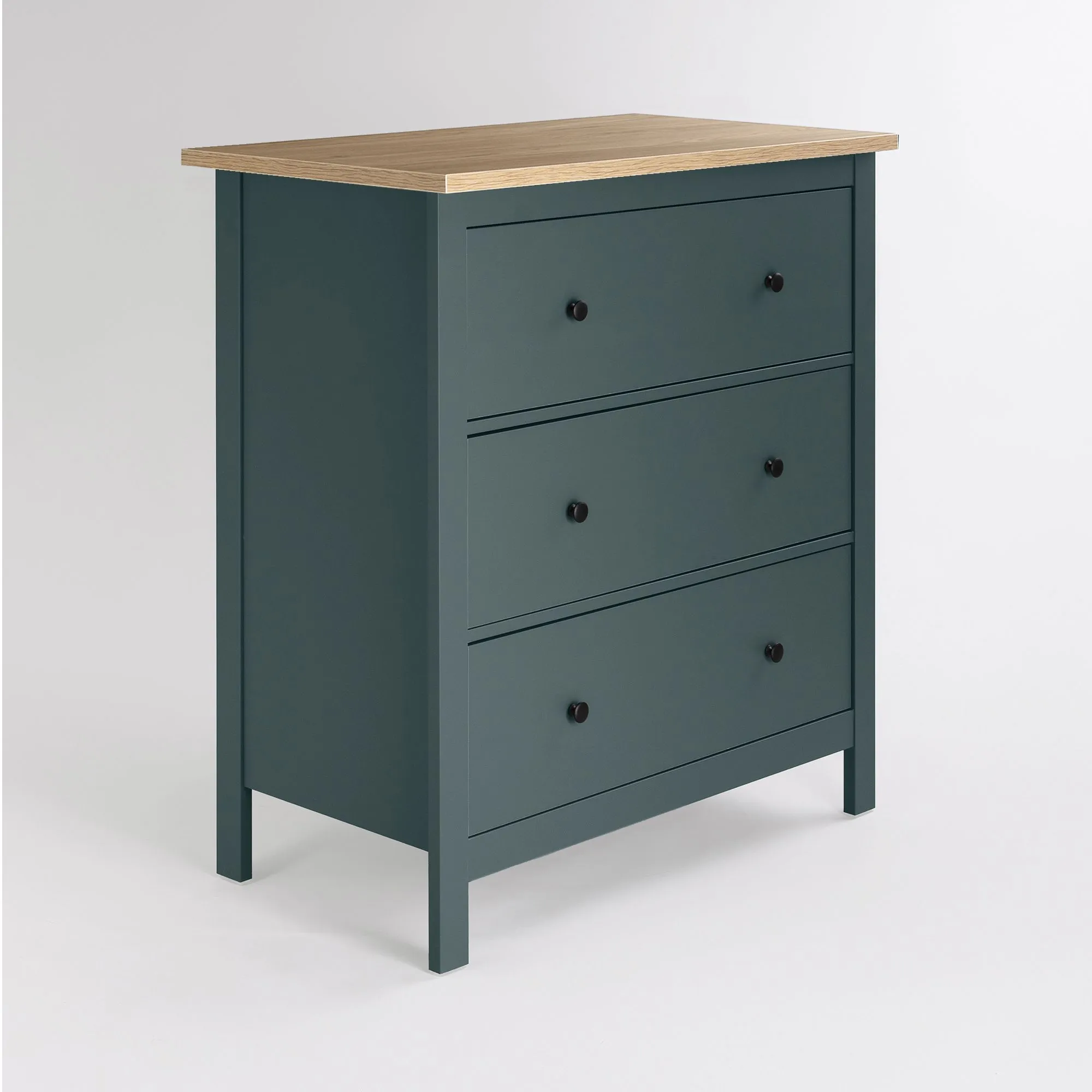 2.08.02.020.16 САГА комод 3 ящика темно-бирюзовый/ясень RU