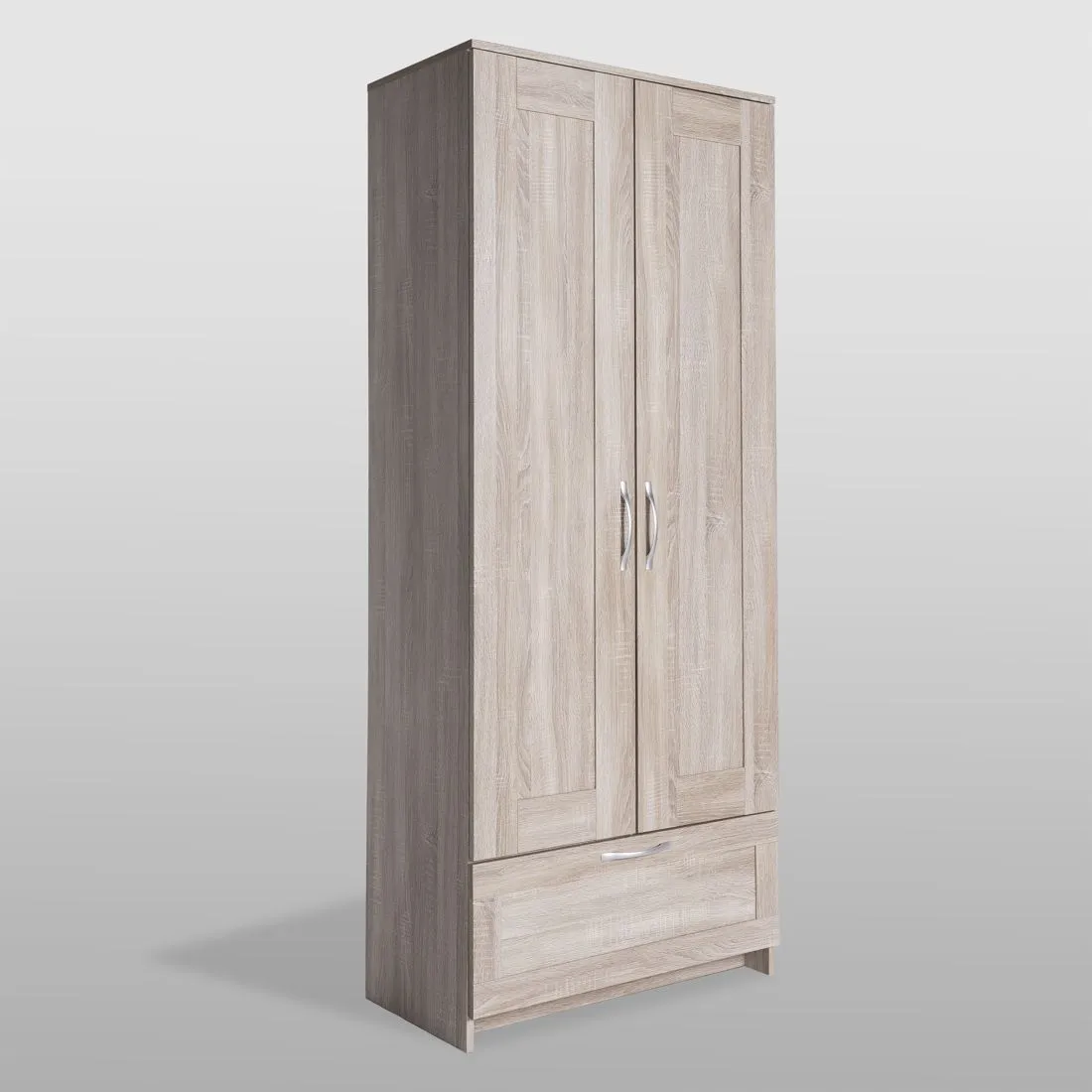 2.02.01.240.3 СИРИУС шкаф для одежды 2 двери и 1 ящик сонома RU 2.02.01.240.3 СИРИУС шкаф для одежды 2 двери и 1 ящик сонома RU