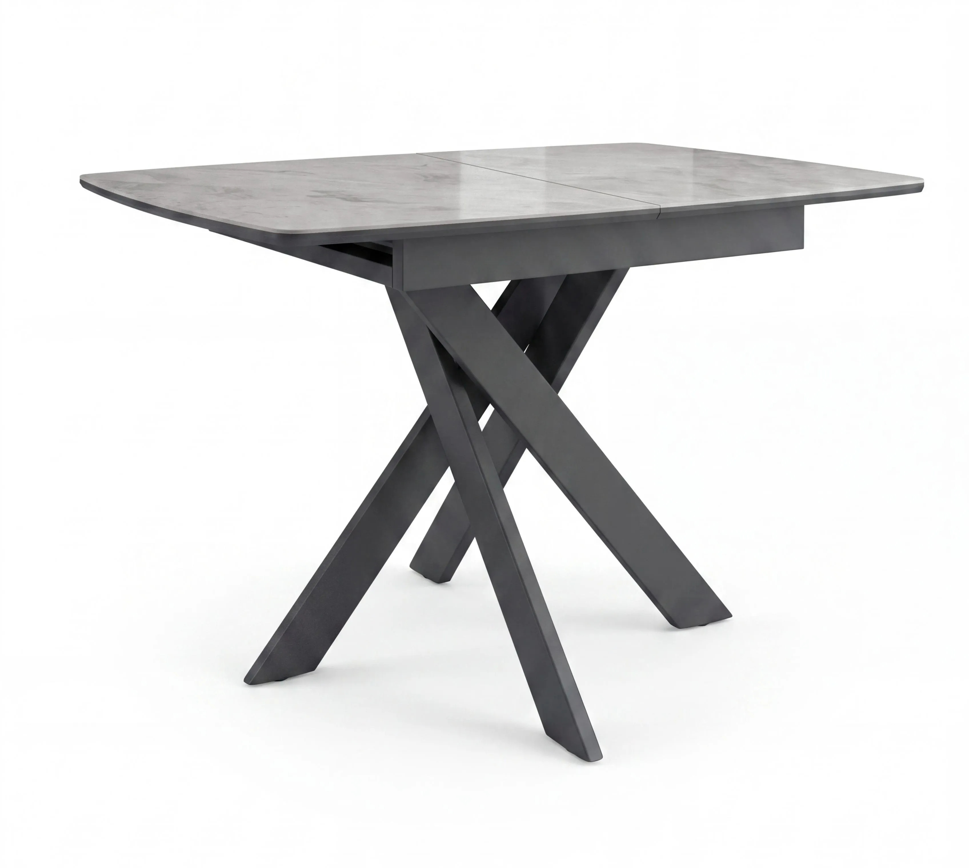 Стол DikLine DKB110, Керамика Italian Grey (глянец серый)/подстолье черное/опоры черные