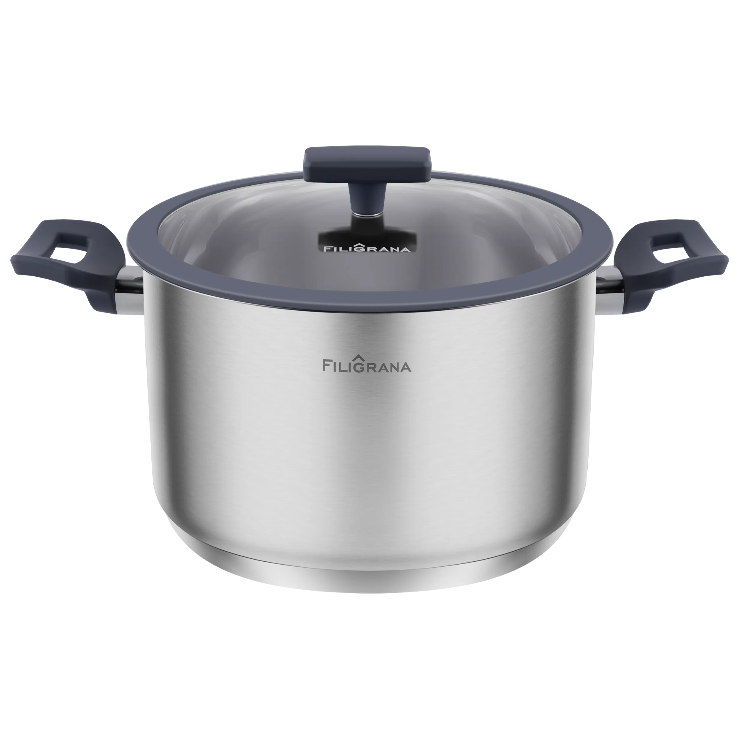 Кастрюля FILIGRANA STELLA FG50STL01CR  из нержавеющей стали со стеклянной крышкой, 22  см, 4,7 л. Нержавеющая сталь