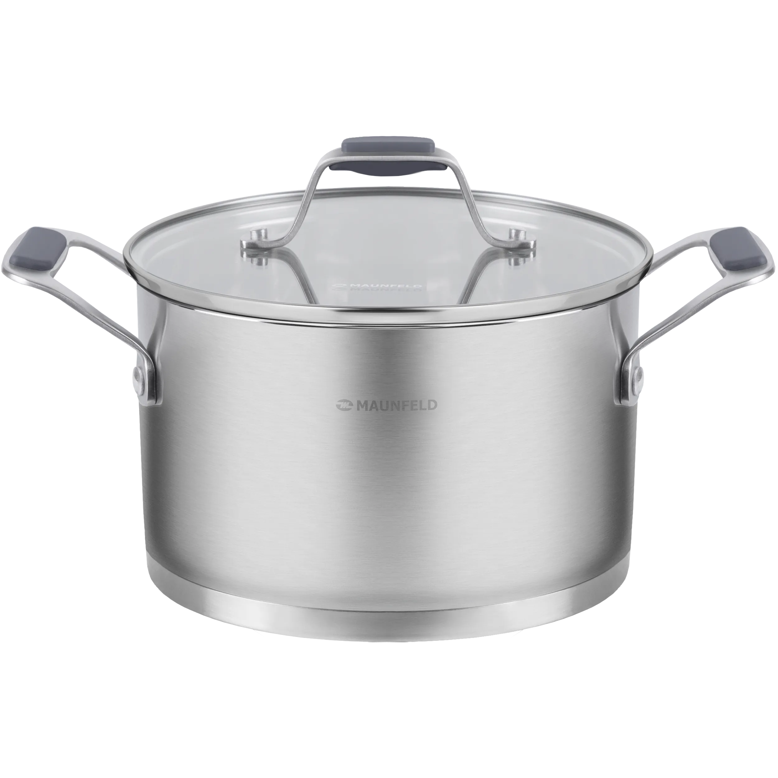 Кастрюля MAUNFELD MADISON MF50MS01CR из нержавеющей стали со стеклянной крышкой, 22 см, 4,7 л.