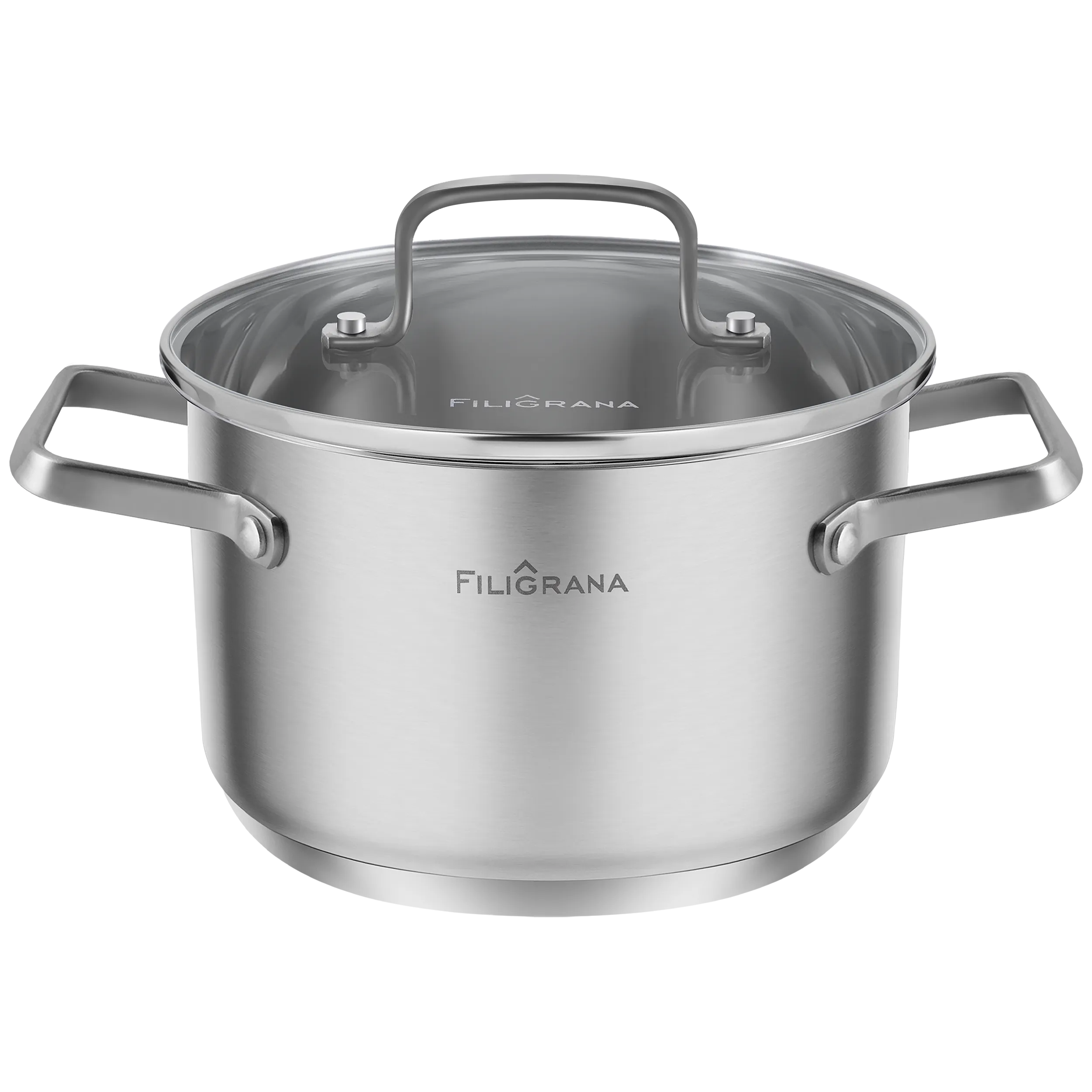 Кастрюля FILIGRANA MOLLY FG50MLL01CR из нержавеющей стали со стеклянной крышкой, 22  см, 4,7 л.