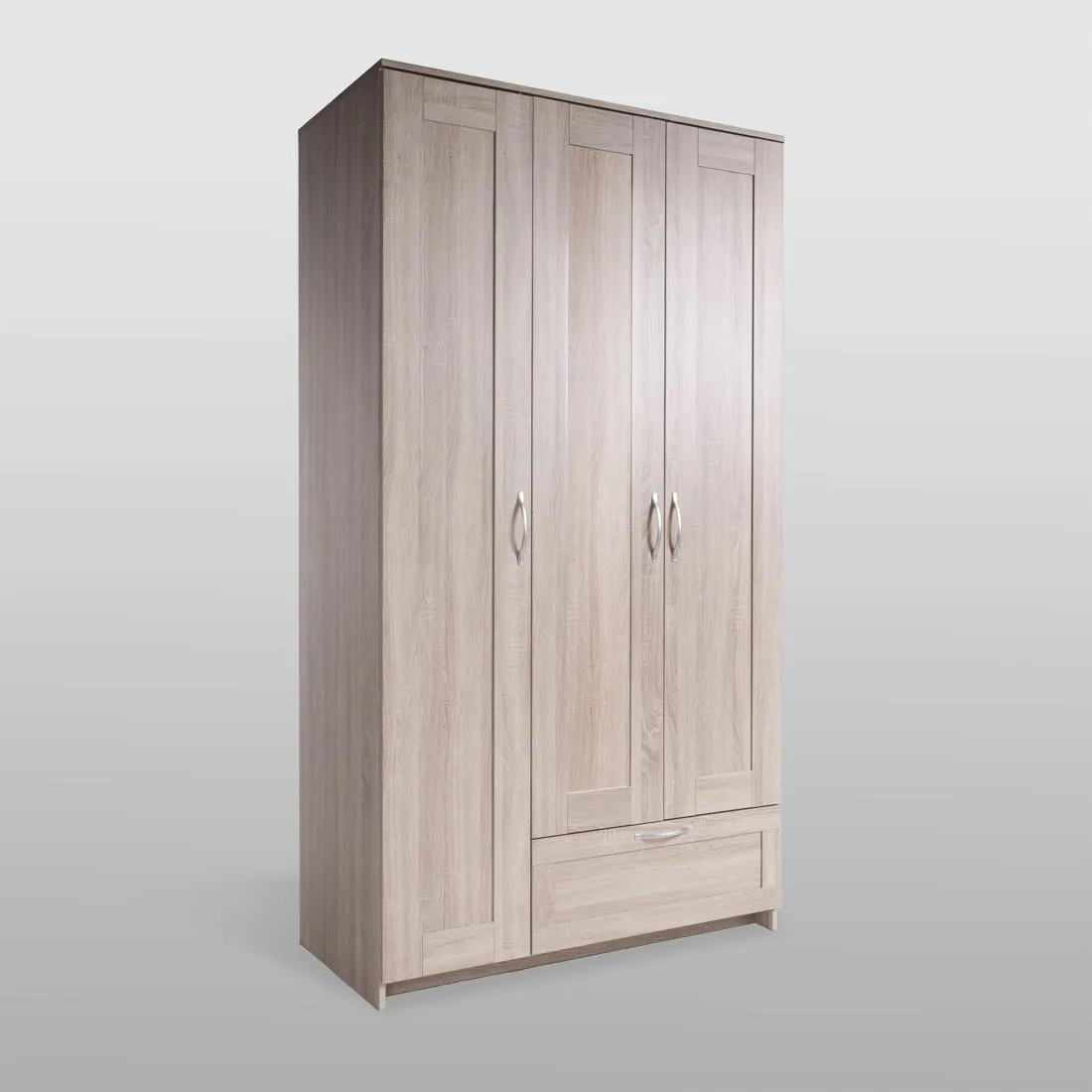 2.02.01.480.3 СИРИУС шкаф 3 двери и 1 ящик 117х59х220 сонома RU 2.02.01.480.3 СИРИУС шкаф 3 двери и 1 ящик 117х59х220 сонома RU