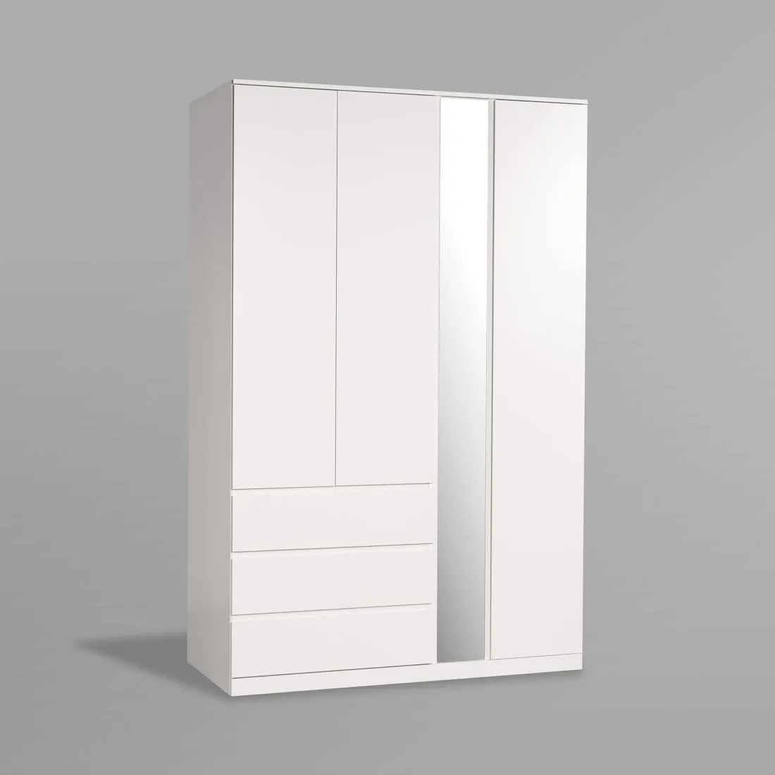S01217 Варма Стор 144 шкаф распашной с зеркалом 222х144х57, белый