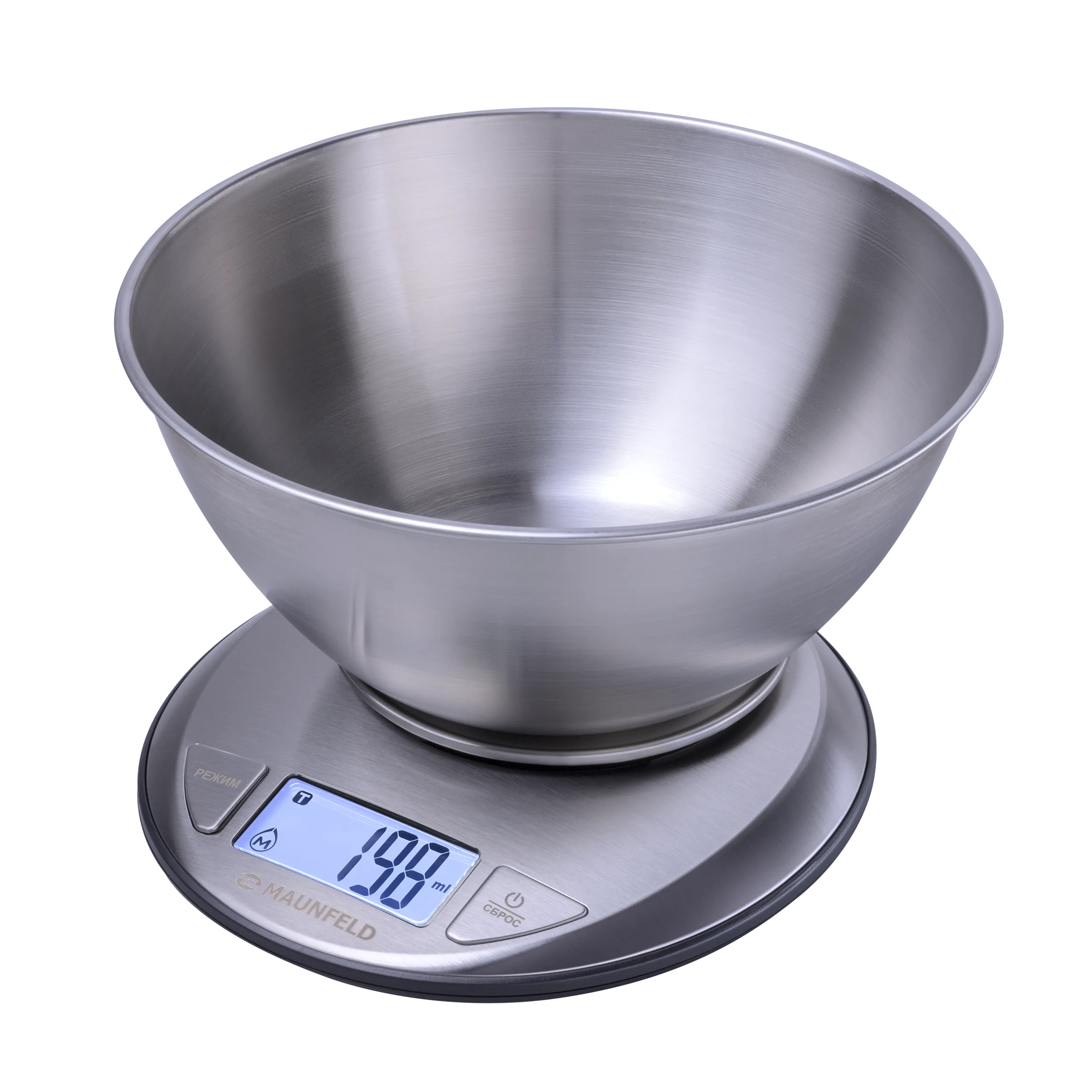 Кухонные весы с чашей MAUNFELD MKS-618MBS Нержавеющая сталь