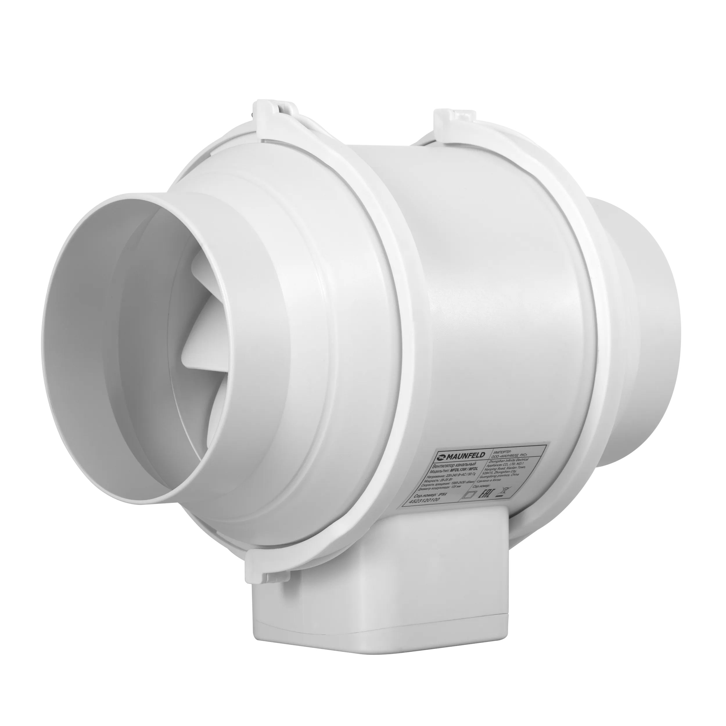 Канальный вентилятор MAUNFELD MFDL13W Белый Канальный вентилятор MAUNFELD MFDL13W Белый