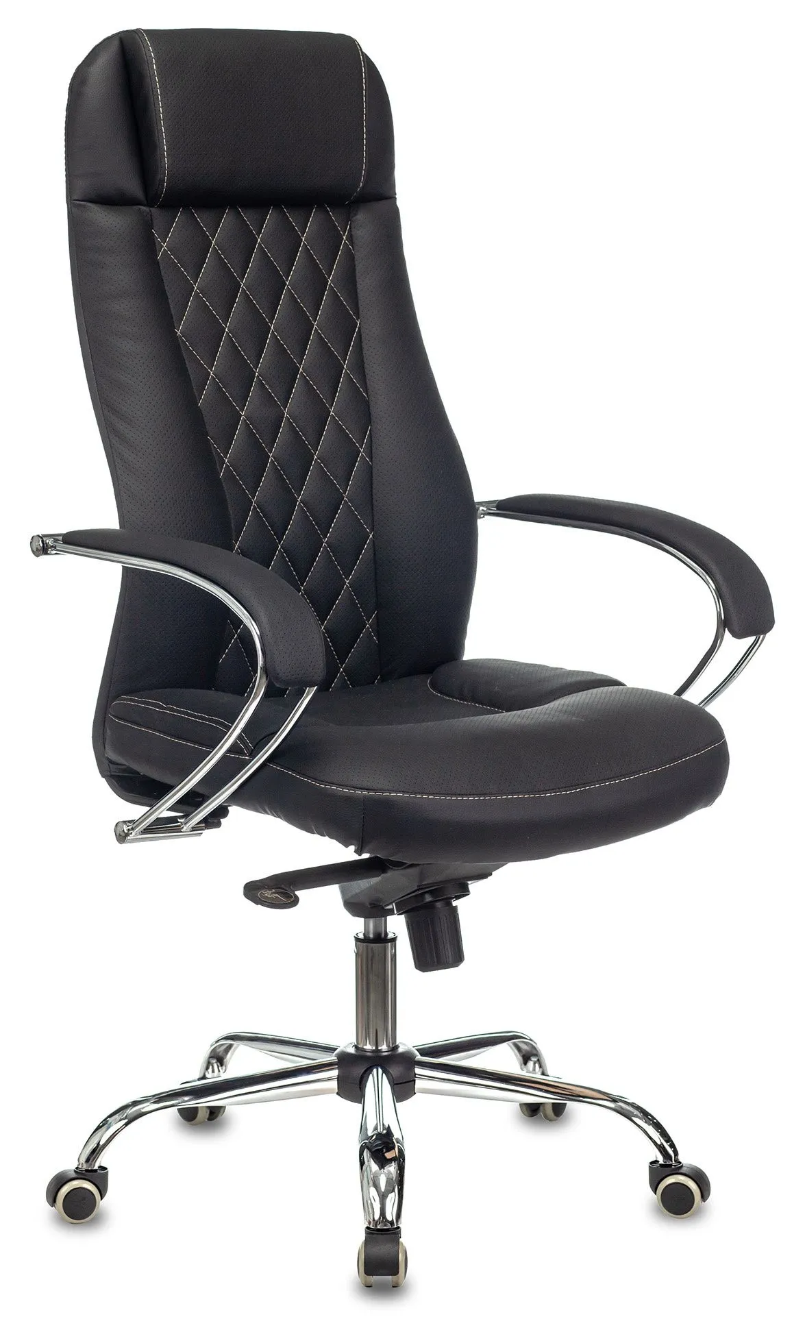Кресло руководителя Бюрократ CH-609SL/ECO черный экокожа крестов. металл хром