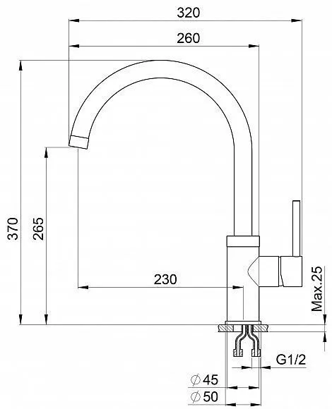 2125, ТУРМАЛИН, СМЕСИТЕЛЬ КУХОННЫЙ 2125, ТУРМАЛИН, СМЕСИТЕЛЬ КУХОННЫЙ