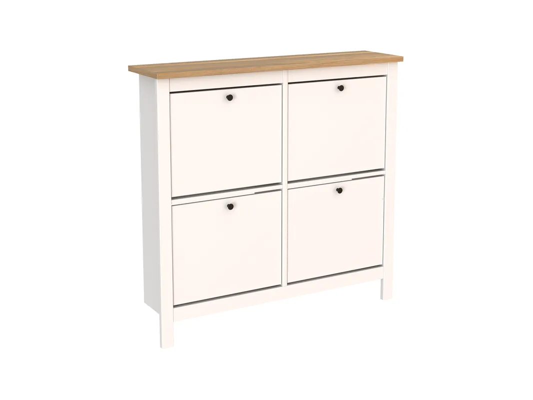 2.08.10.180.14 САГА тумба для обуви 113х108 белая/ясень 2.08.10.180.14 САГА тумба для обуви 113х108 белая/ясень