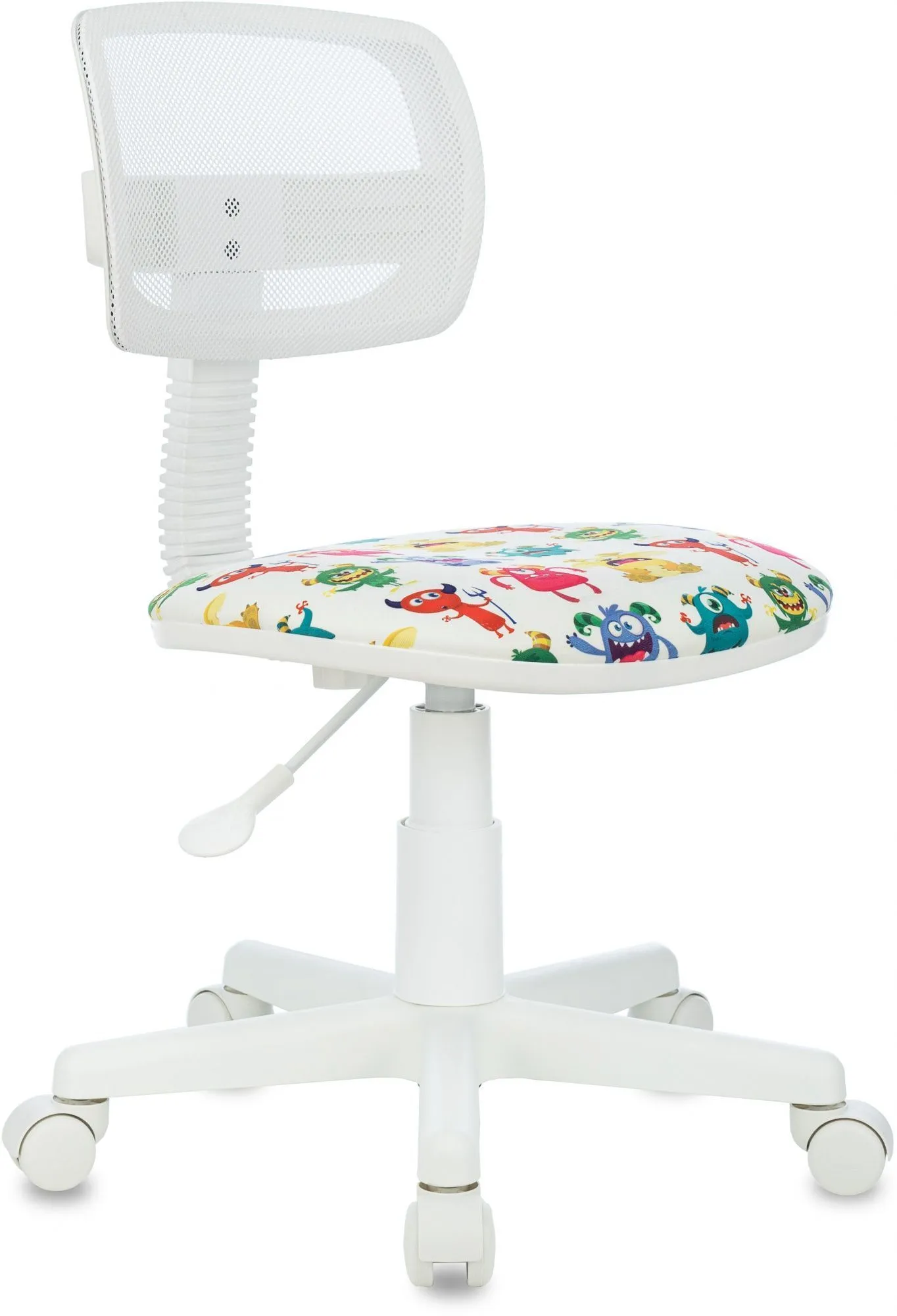 Кресло детское Бюрократ CH-W299 белый TW-15 сиденье мультиколор монстры сетка/ткань крестов. пластик пластик белый Кресло детское Бюрократ CH-W299 белый TW-15 сиденье мультиколор монстры сетка/ткань крестов. пластик пластик белый