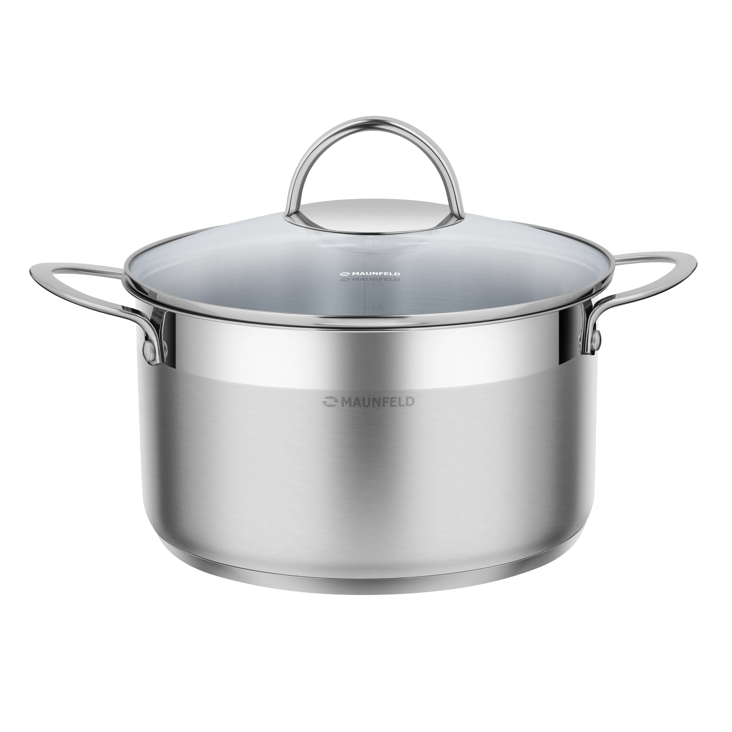Кастрюля MAUNFELD GERDA MCS33S07 из нержавеющей стали со стеклянной крышкой, 20 см, 3,3 л. Нержавеющая сталь Кастрюля MAUNFELD GERDA MCS33S07 из нержавеющей стали со стеклянной крышкой, 20 см, 3,3 л. Нержавеющая сталь