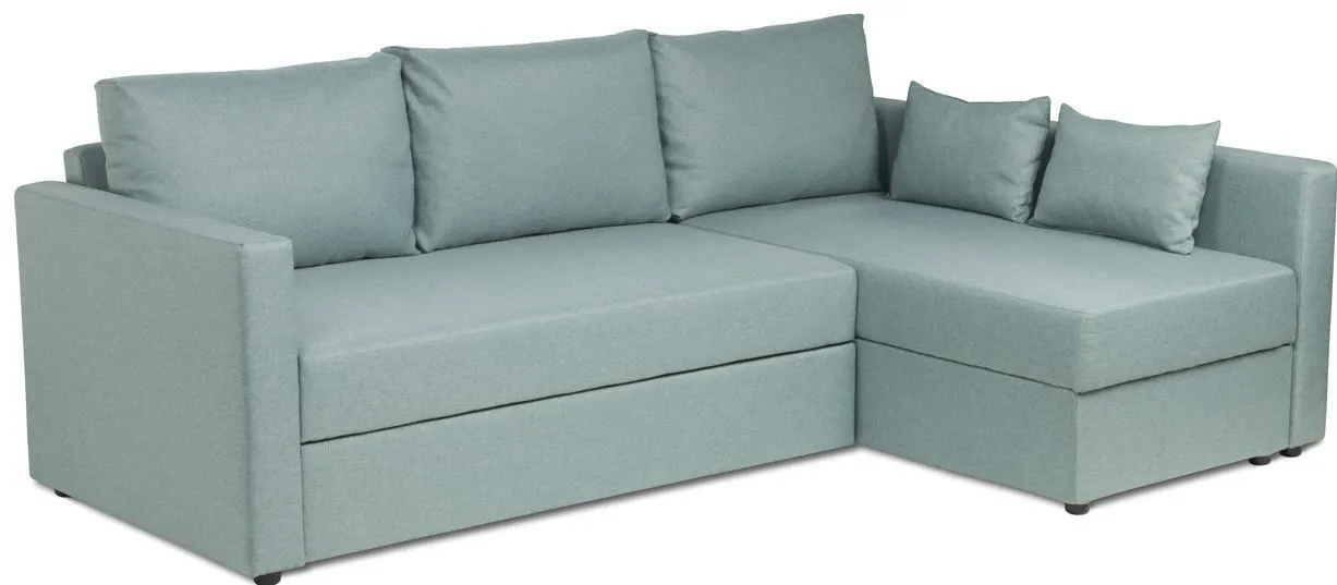 Диван трехместный с угловой секцией Вало ДП Twist 15 (mint-grey) LA