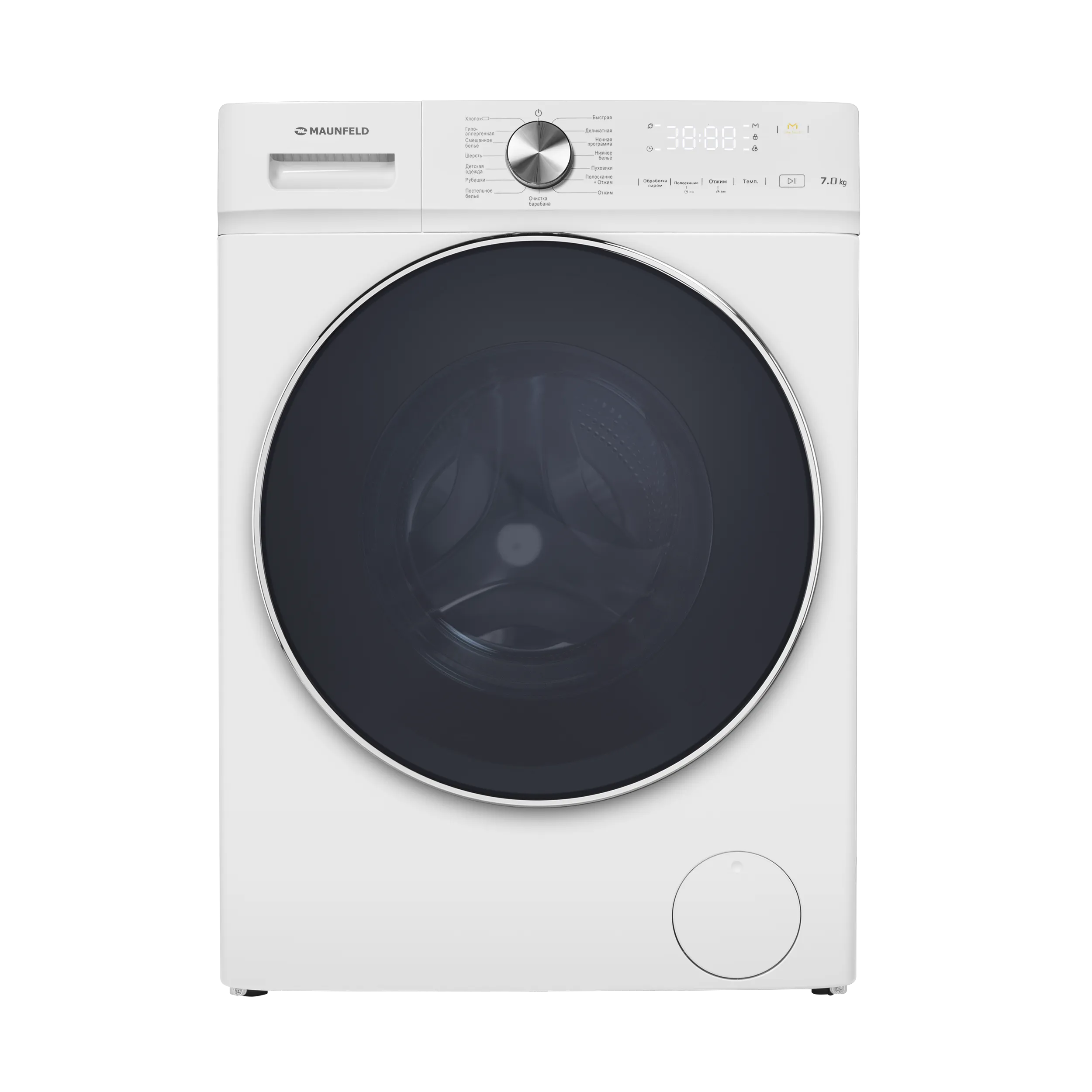Узкая стиральная машина c инвертором и паром MAUNFELD MFWM127IWH053 Белый