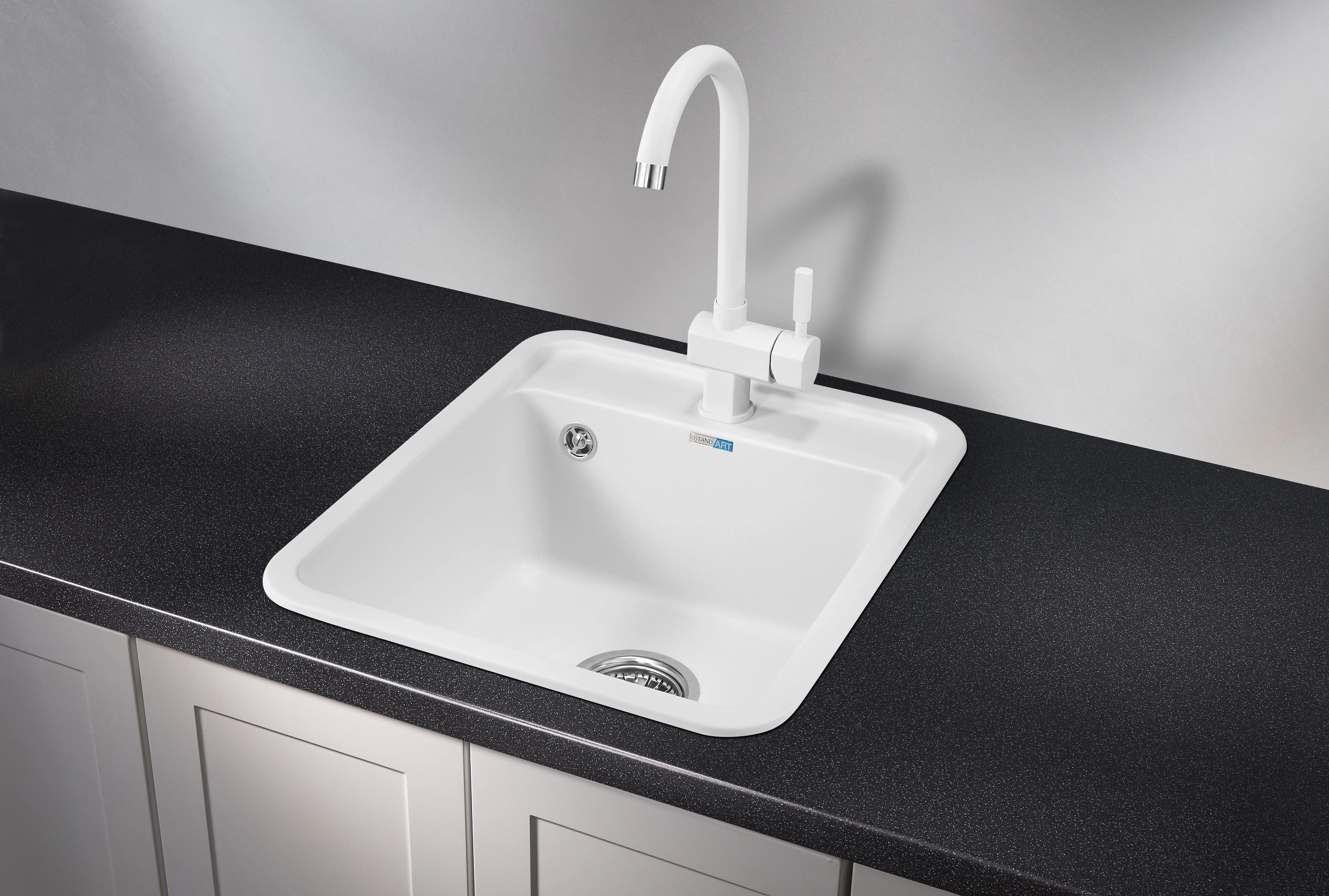 4202, БЕЛЫЙ, кухонная мойка, СтандАРТ кварц