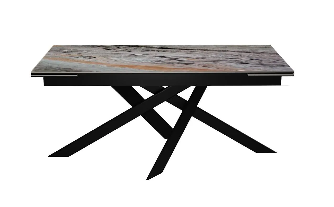 Стол DikLine EKX160, Керамика Venetian Brown Light глянец (К4), опоры черные (2 уп.)