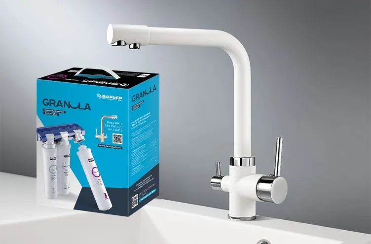 Комплект кухонный смеситель Granula 2015 Арктик + Фильтр Granula