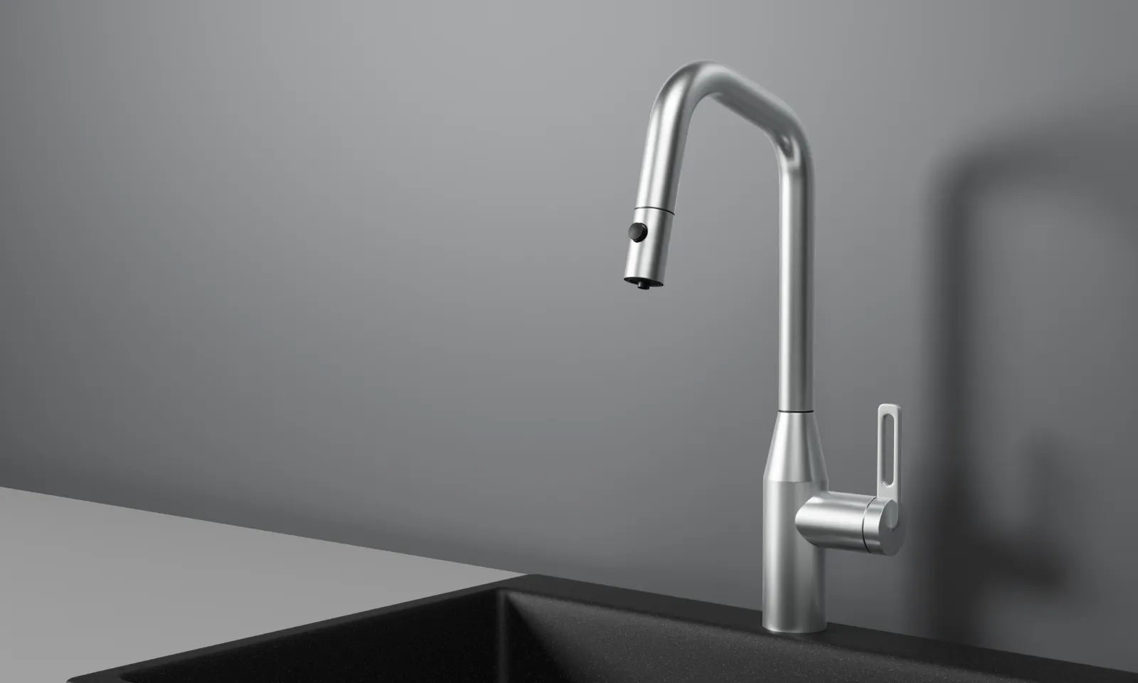 GR-8171, НЕРЖ, СМЕСИТЕЛЬ КУХОННЫЙ С ВЫДВИЖНЫМ ИЗЛИВОМ