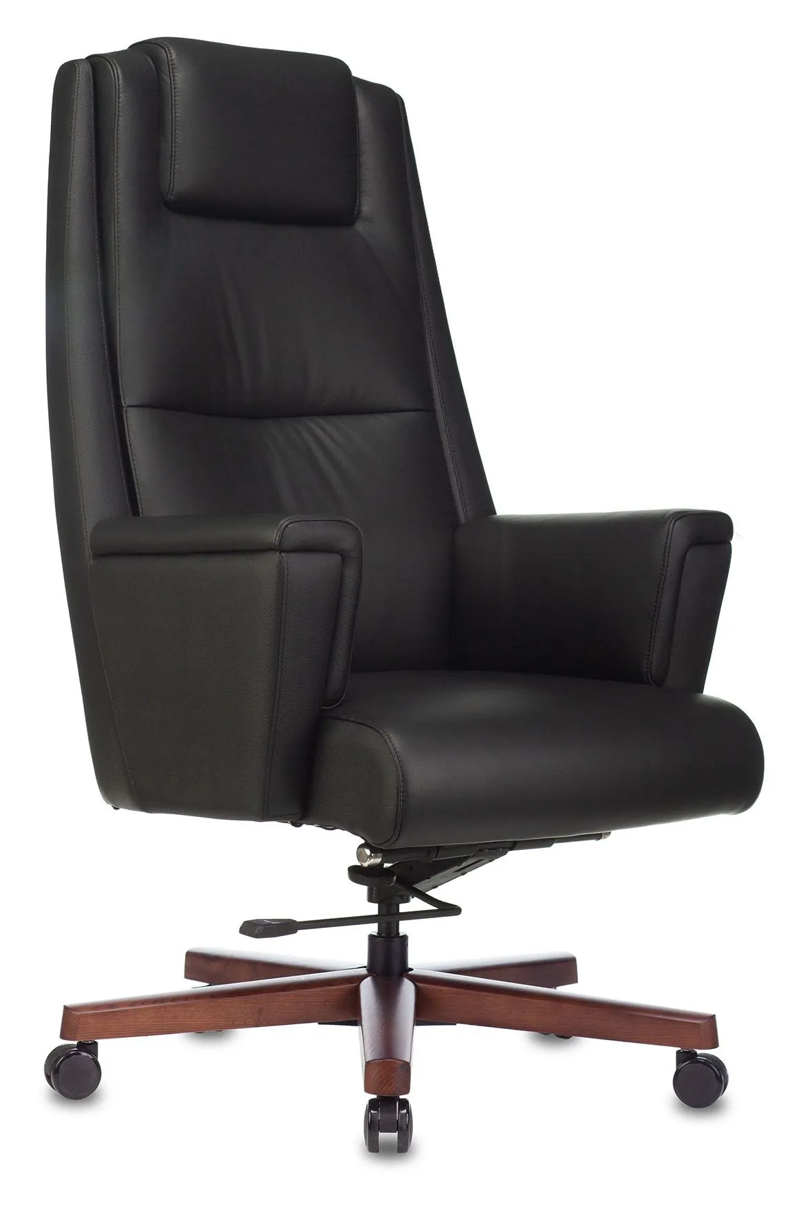 Кресло руководителя Бюрократ _DUKE черный кожа крестов. металл/дерево Кресло руководителя Бюрократ _DUKE черный кожа крестов. металл/дерево