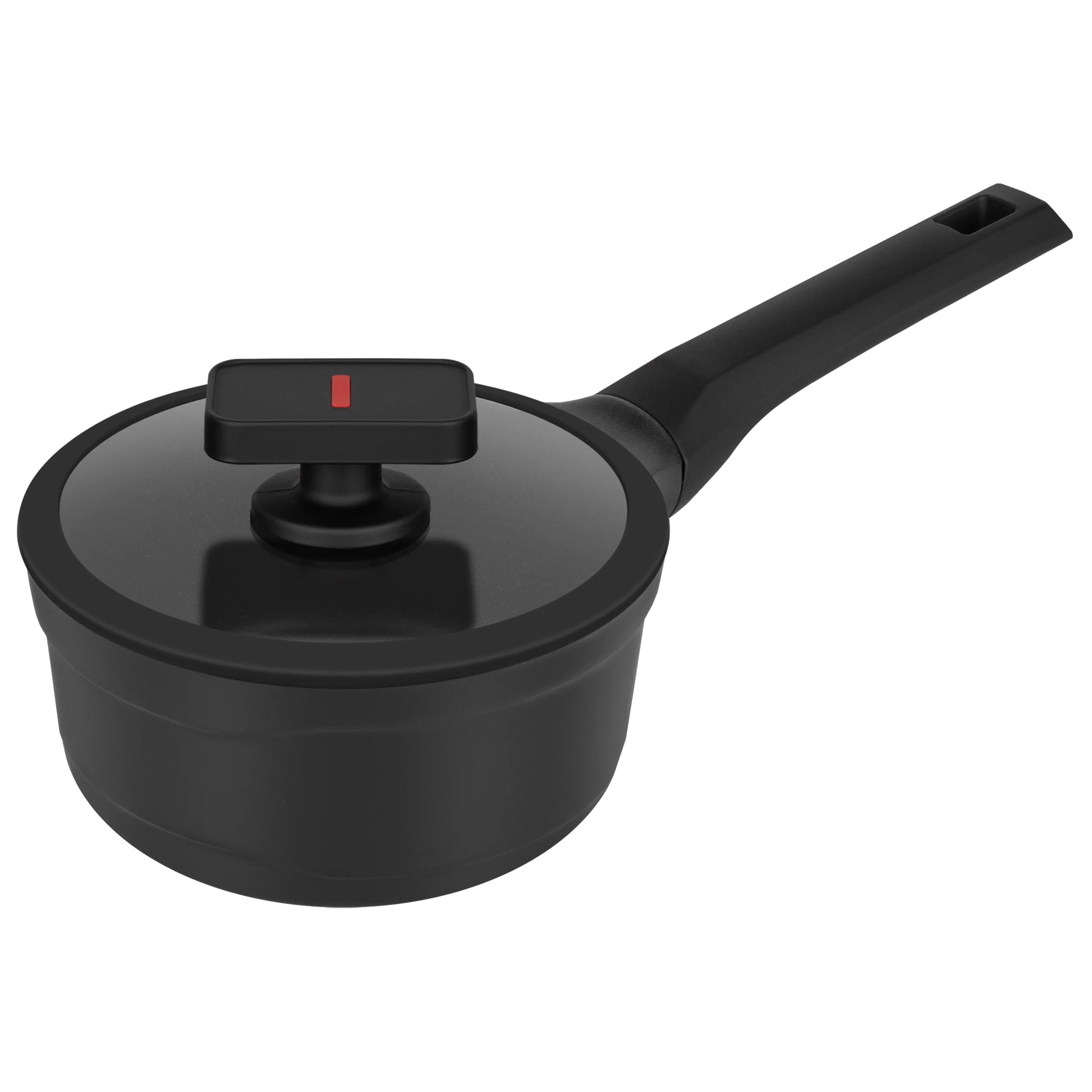 Ковш с крышкой MAUNFELD AURORA MF16ARR1SP из литого алюминия, 16*8 см Черный