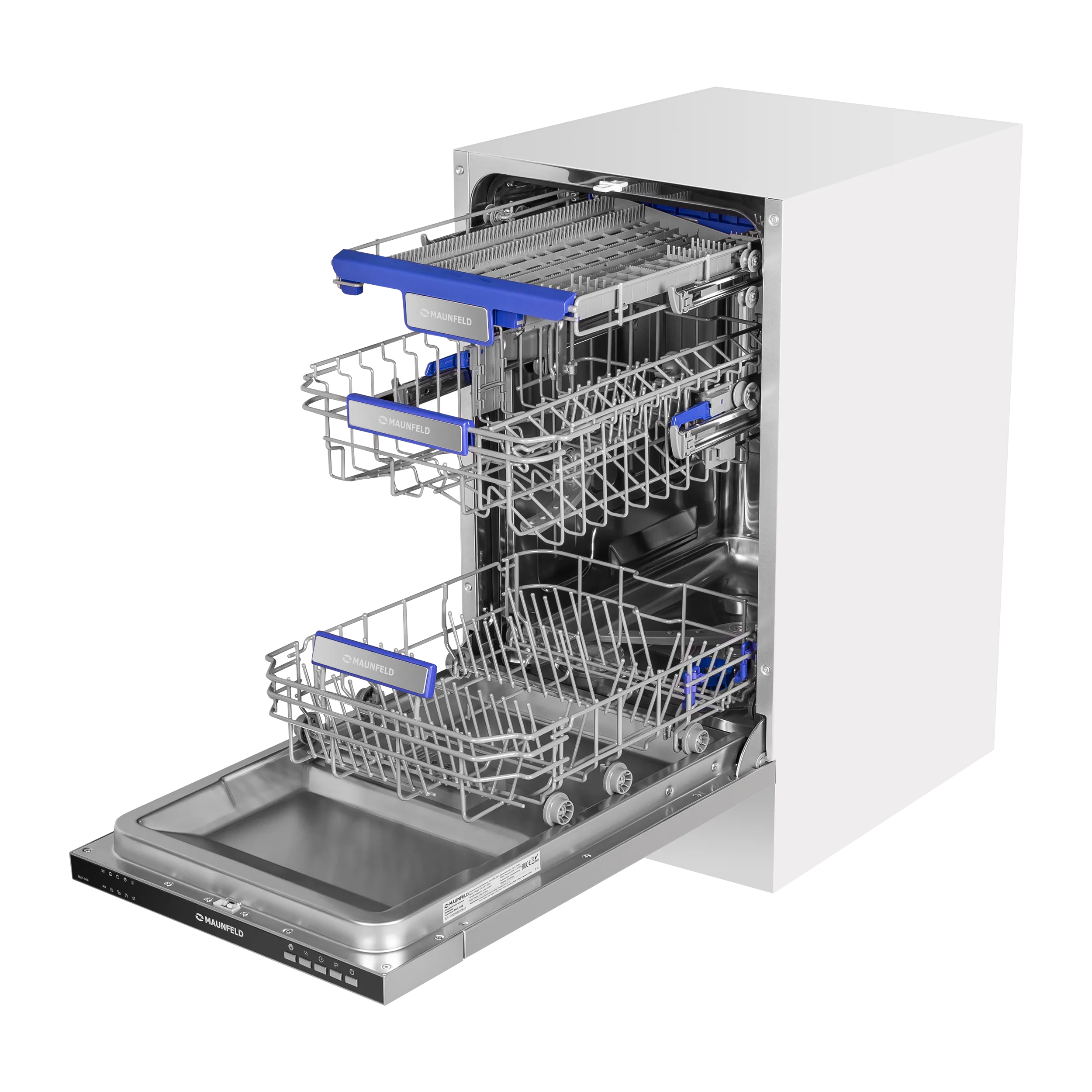 Посудомоечная машина с лучом на полу MAUNFELD MLP-08B Нержавеющая сталь