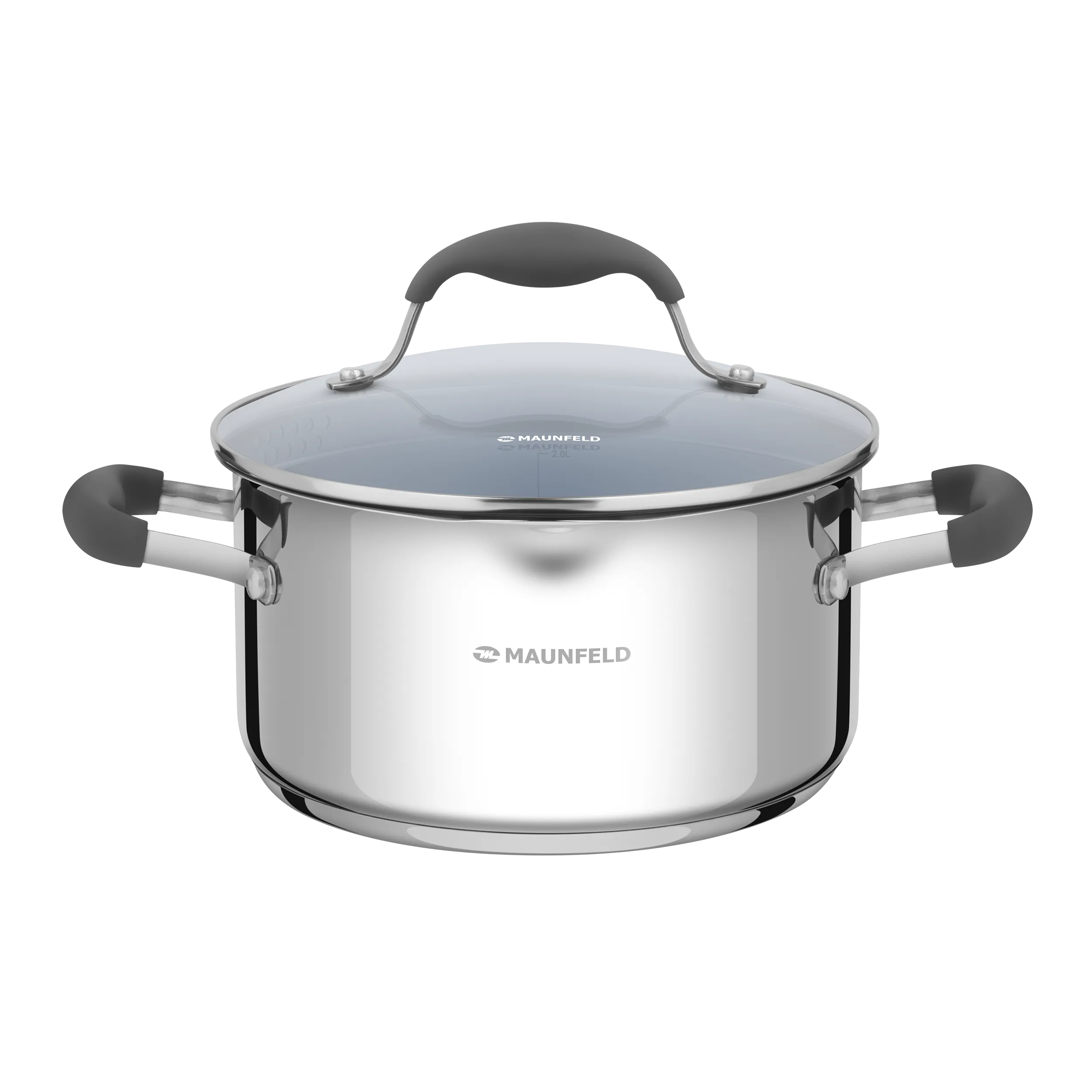 Кастрюля MAUNFELD LAURA MCS31S08GR из нержавеющей стали со стеклянной крышкой, 20 см, 3,1 л. Нержавеющая сталь Кастрюля MAUNFELD LAURA MCS31S08GR из нержавеющей стали со стеклянной крышкой, 20 см, 3,1 л. Нержавеющая сталь
