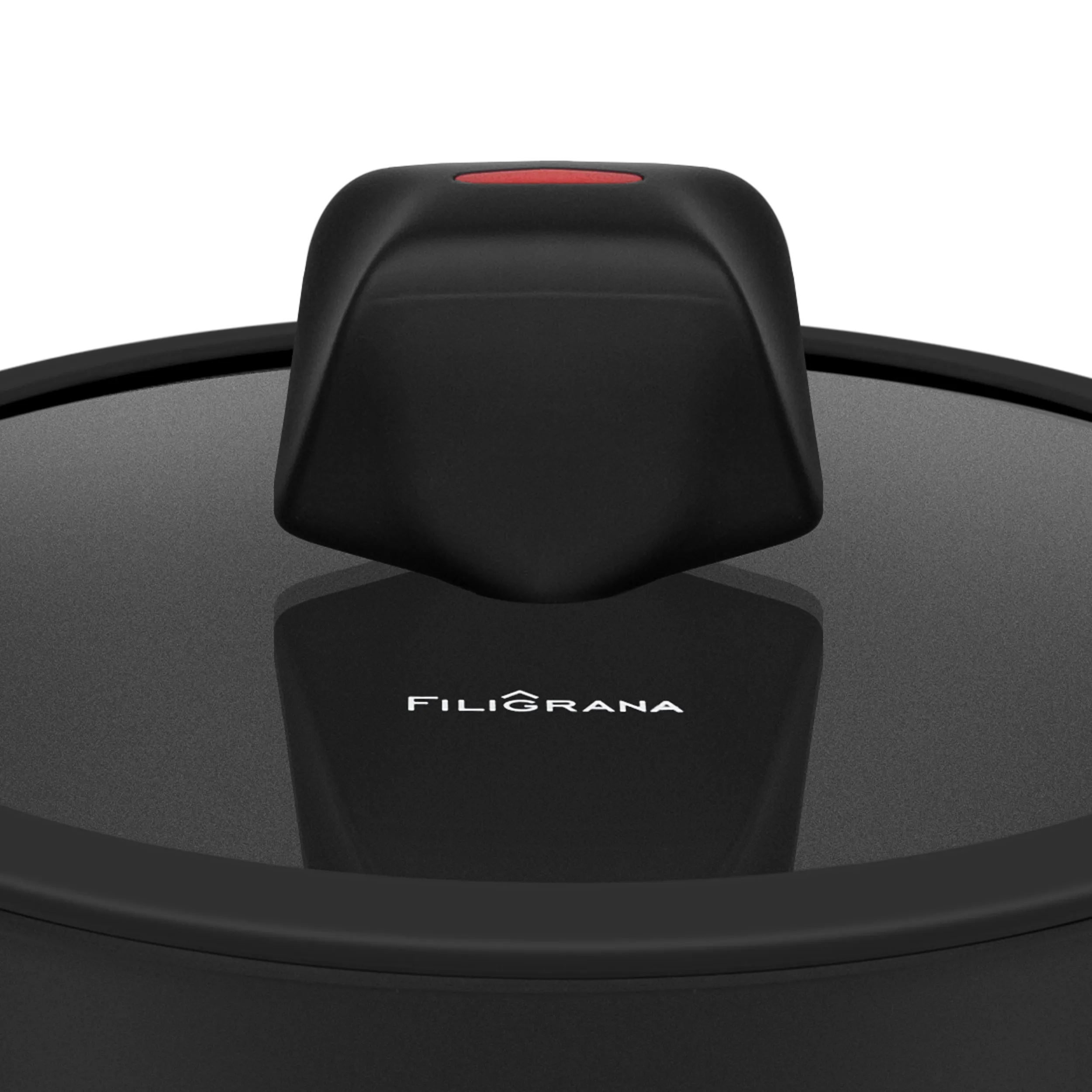 Ковш FILIGRANA CARITA  FG18CRT01SP из кованого алюминия со стеклянной крышкой, 18 см Черный