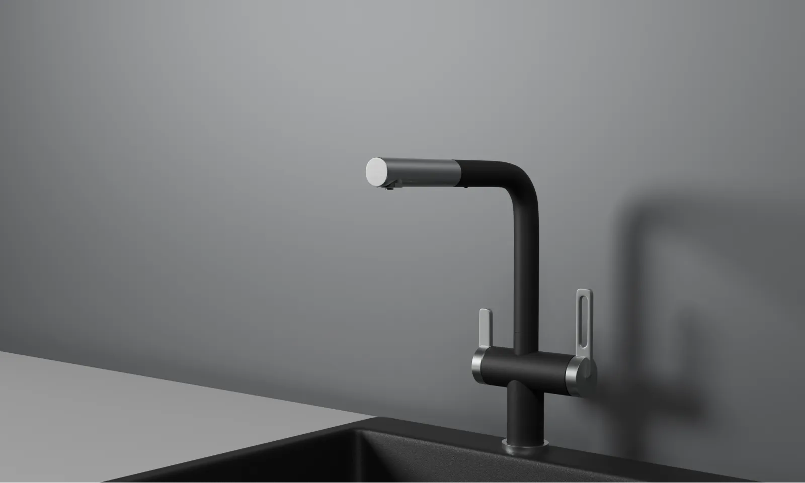 GR-8170, ТУРМАЛИН, СМЕСИТЕЛЬ КУХОННЫЙ С ВЫДВИЖНЫМ ИЗЛИВОМ