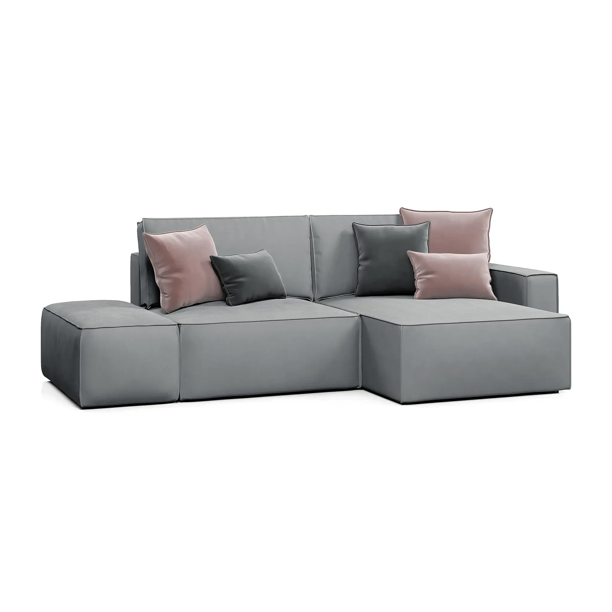 КОРСО Диван угловой с банкеткой, серый