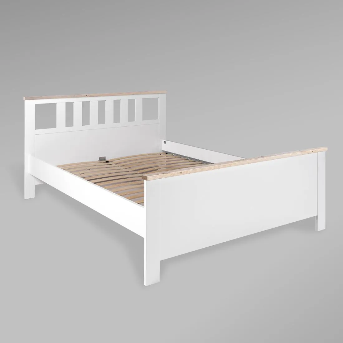 2.08.04.070.14 САГА кровать двойная 160х200 белая/ясень 2.08.04.070.14 САГА кровать двойная 160х200 белая/ясень