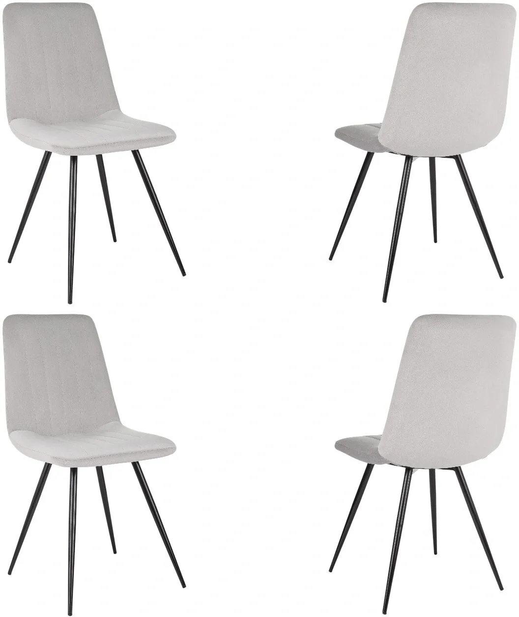 Стул для дома Бюрократ CH-K6_4 комплект 4шт св.серый Holland 09 металл черный на ножках (CH-K6_1/HL09_4) Стул для дома Бюрократ CH-K6_4 комплект 4шт св.серый Holland 09 металл черный на ножках (CH-K6_1/HL09_4)