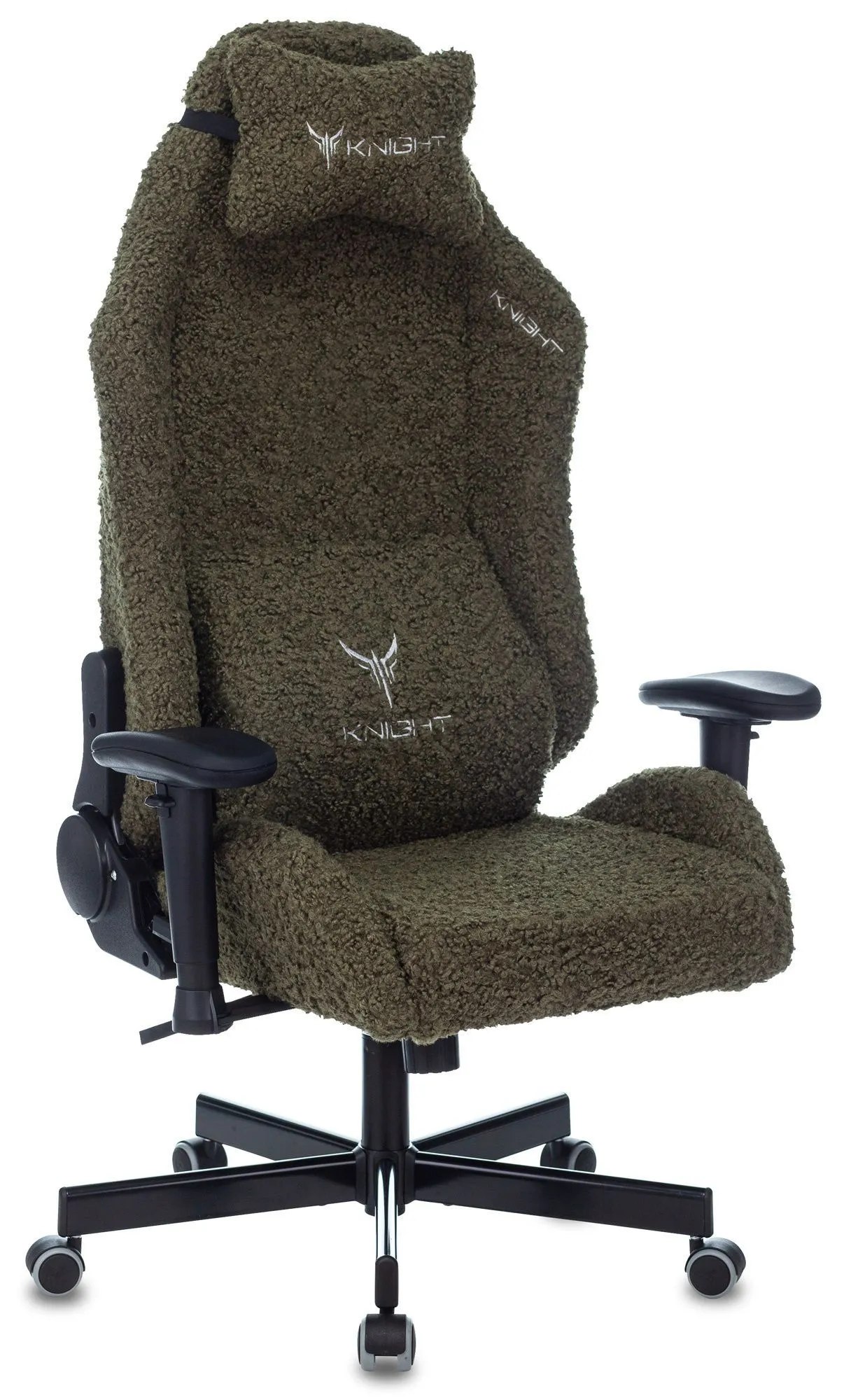 Кресло игровое Knight T1 хаки экомех с подголов. крестов. металл