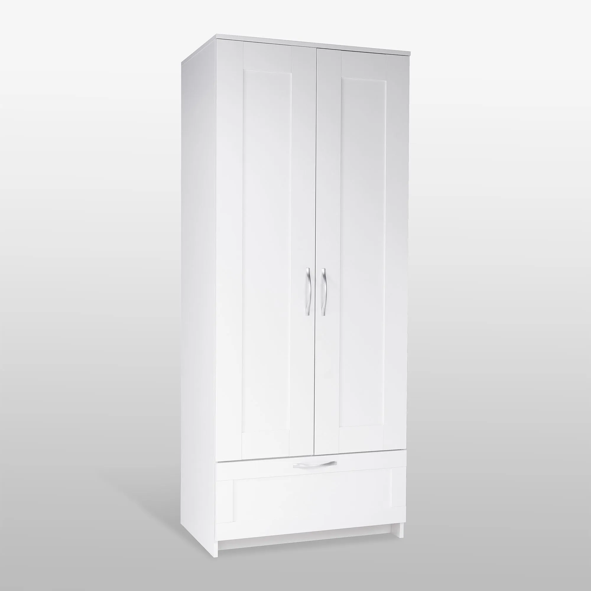 2.02.01.240.1 СИРИУС шкаф для одежды 2 двери и 1 ящик белый RU 2.02.01.240.1 СИРИУС шкаф для одежды 2 двери и 1 ящик белый RU