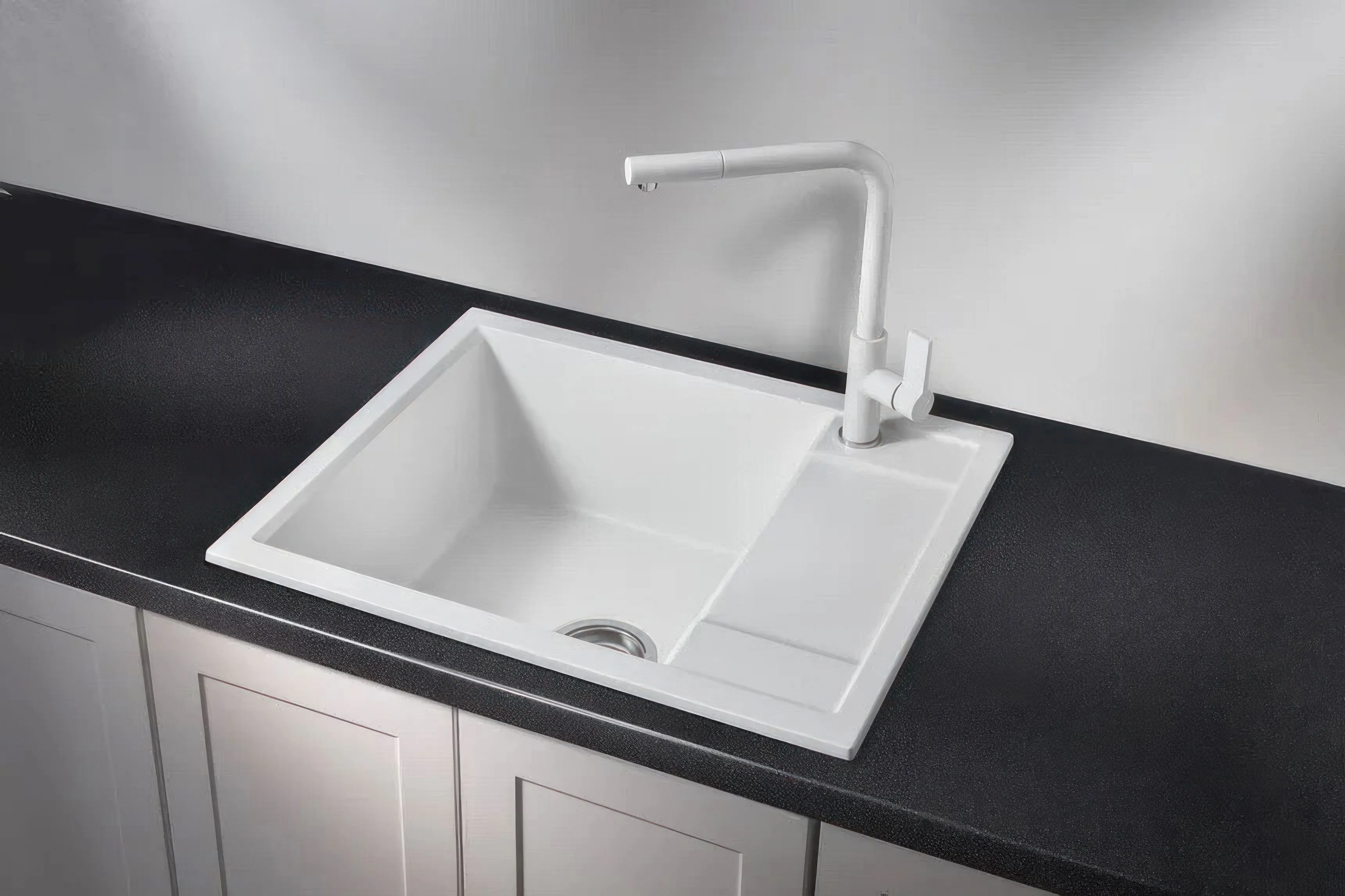 6002, АРКТИК (БЕЛЫЙ), кухонная мойка, кварц