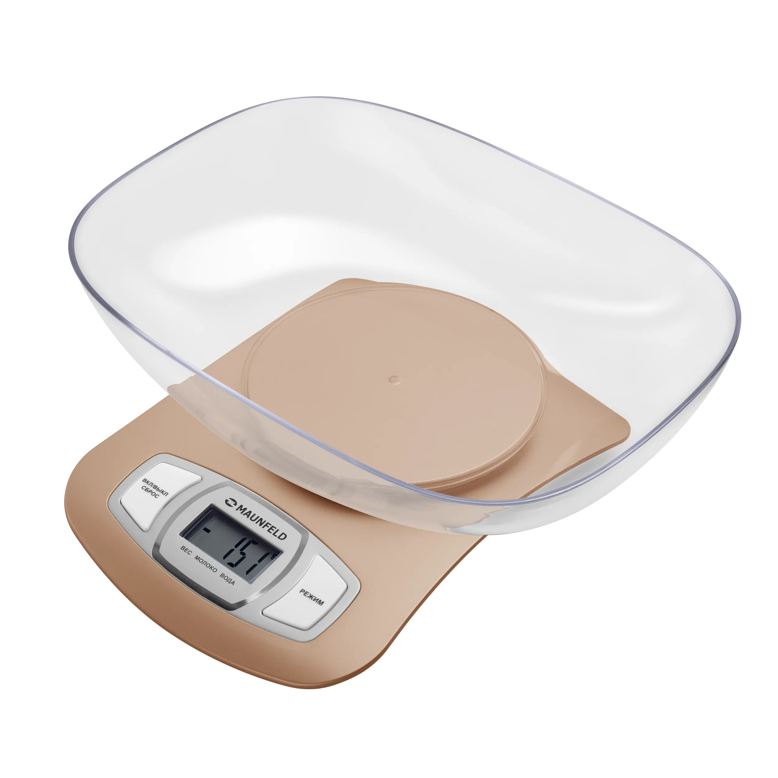 Кухонные весы с чашей MAUNFELD MKS-515P Золотой