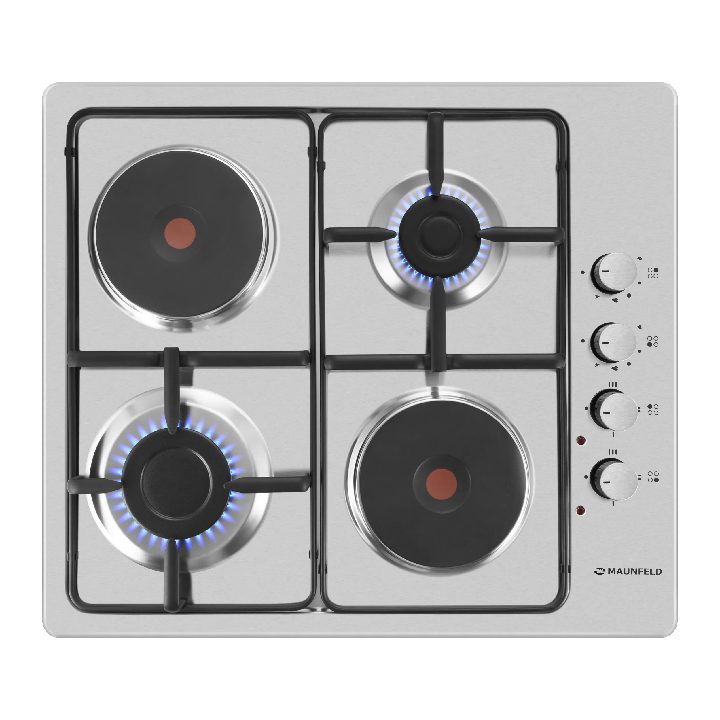 Комбинированная варочная панель MAUNFELD EEHS.64.5ES\KG Нержавеющая сталь Комбинированная варочная панель MAUNFELD EEHS.64.5ES\KG Нержавеющая сталь