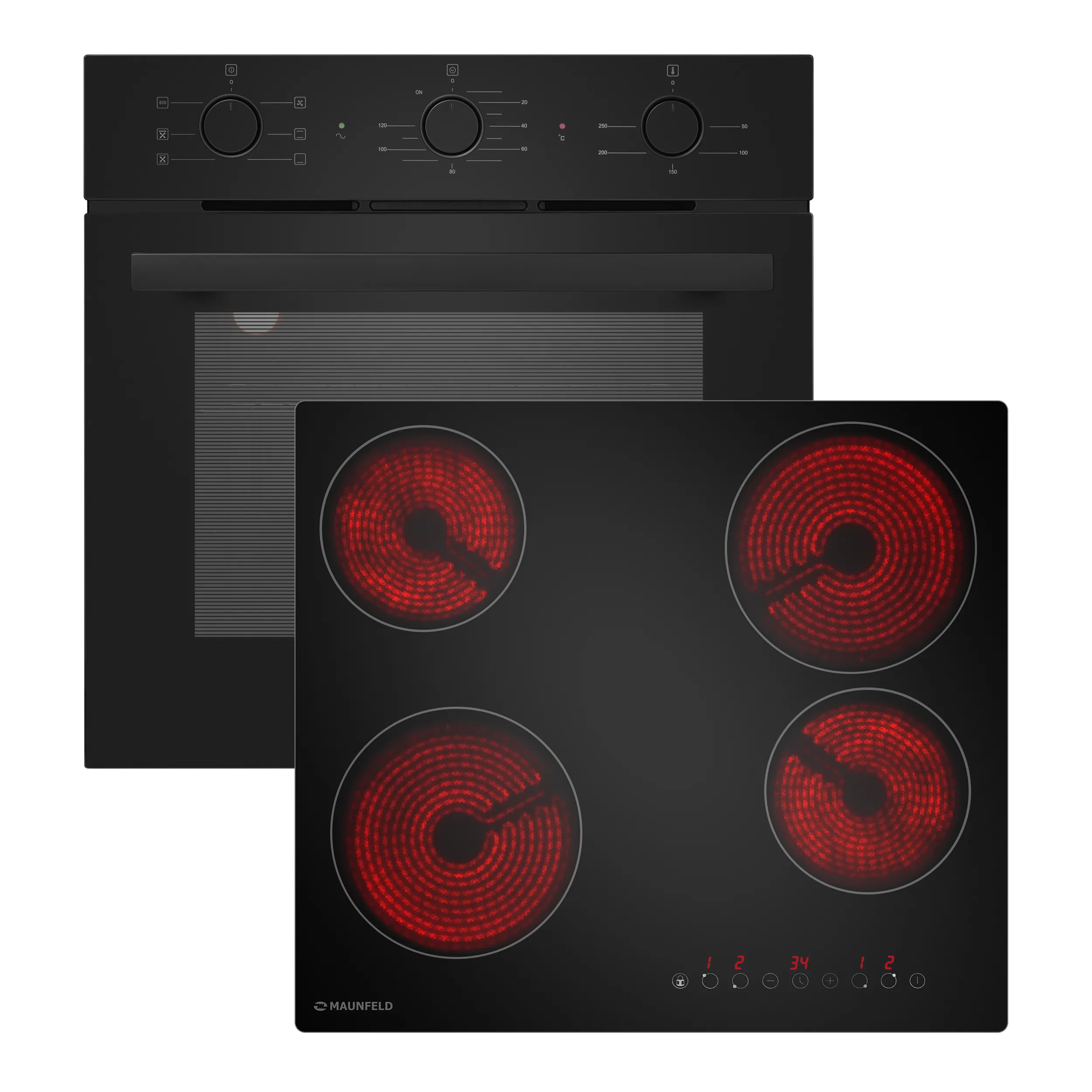 Комплект MAUNFELD Basel (Духовой шкаф AEOF6060B2 - 1шт., Варочная панель AVCE594STBK -1 шт.) Черный Комплект MAUNFELD Basel (Духовой шкаф AEOF6060B2 - 1шт., Варочная панель AVCE594STBK -1 шт.) Черный