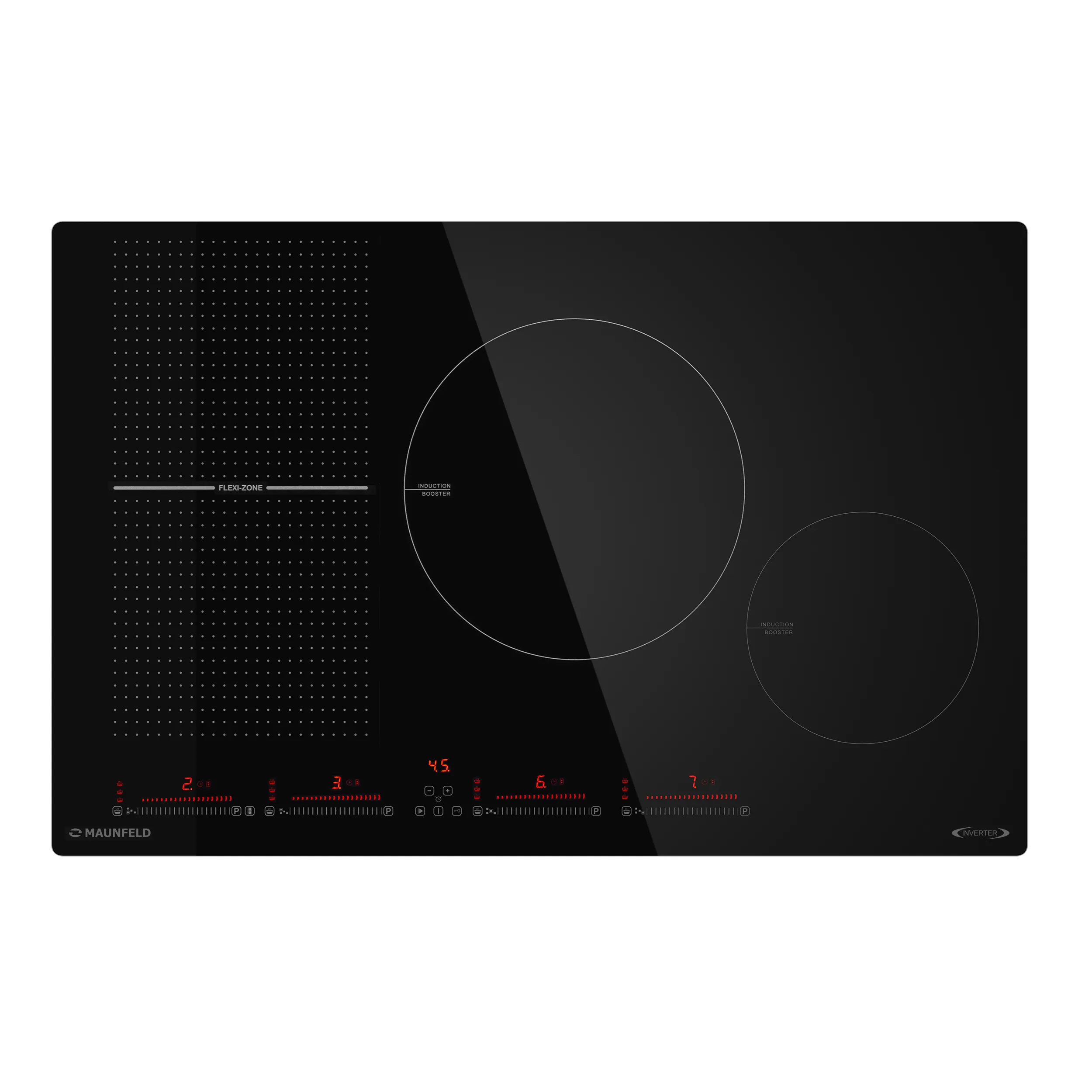 Индукционная варочная панель с Flex Zone и Booster MAUNFELD CVI804SFBK Inverter Черный