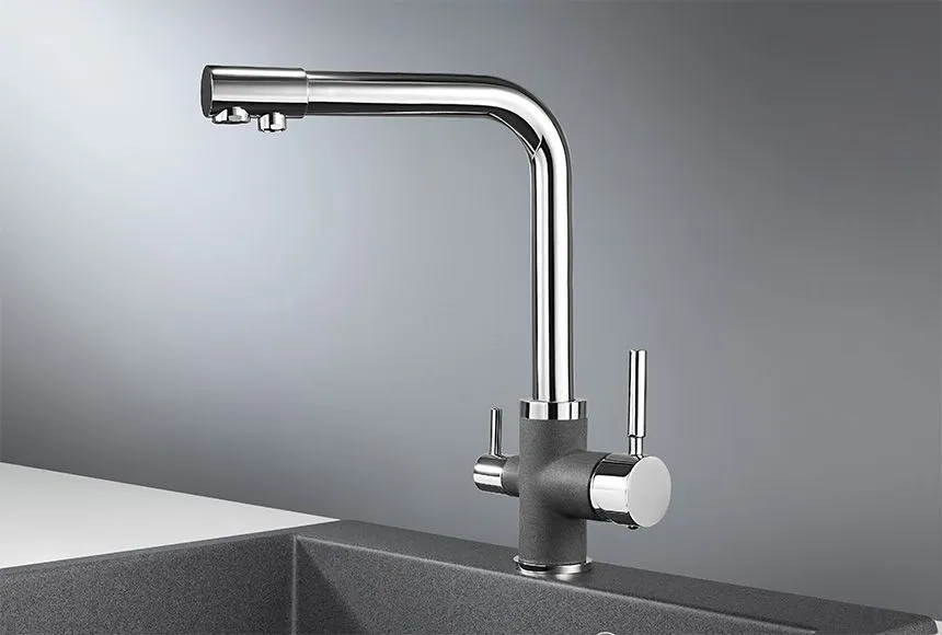 3015, XРОМ/ГРАФИТ (ЧЁРНО-СЕРЫЙ), СМЕСИТЕЛЬ КУХОННЫЙ 3015, XРОМ/ГРАФИТ (ЧЁРНО-СЕРЫЙ), СМЕСИТЕЛЬ КУХОННЫЙ