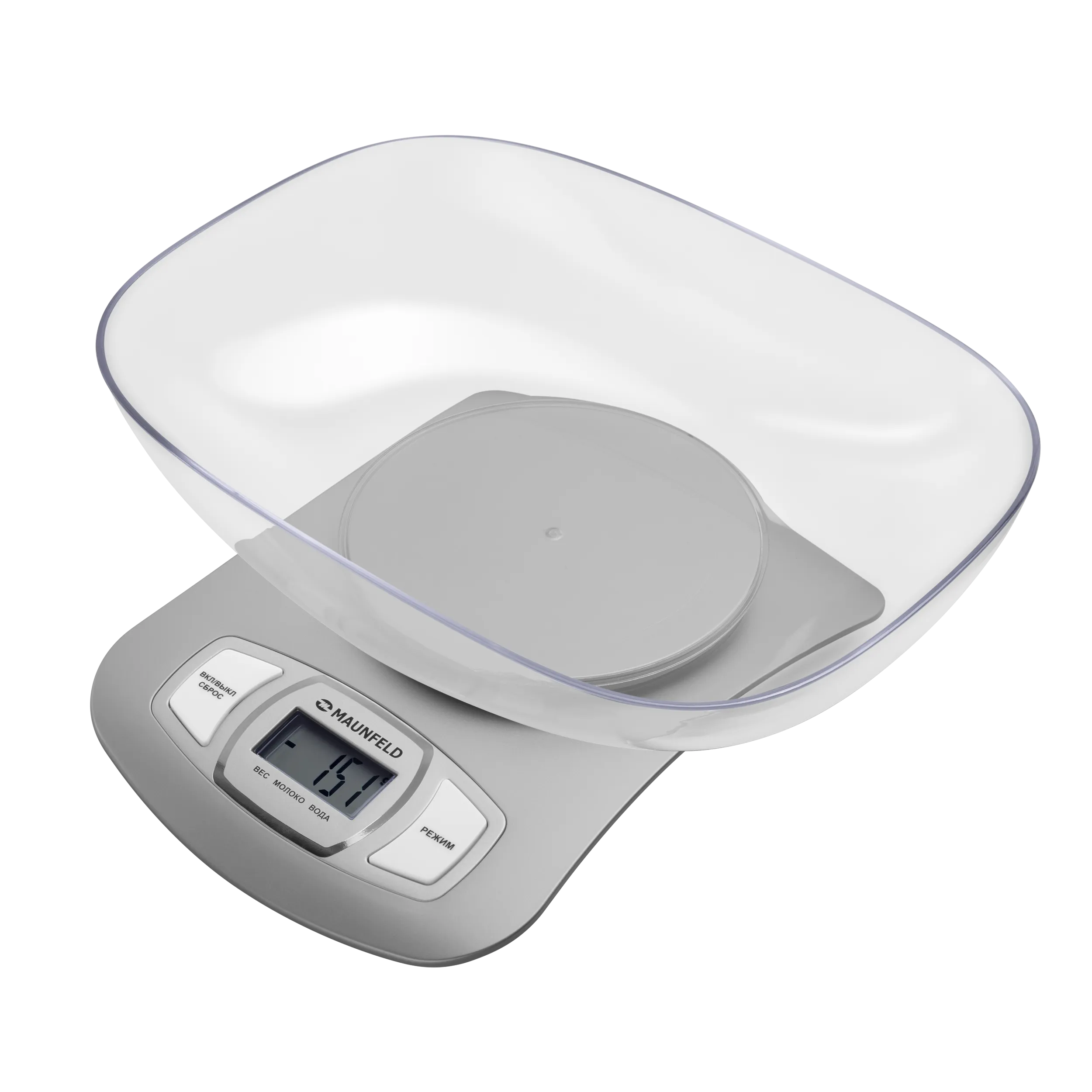 Кухонные весы с чашей MAUNFELD MKS-515P Серебристый