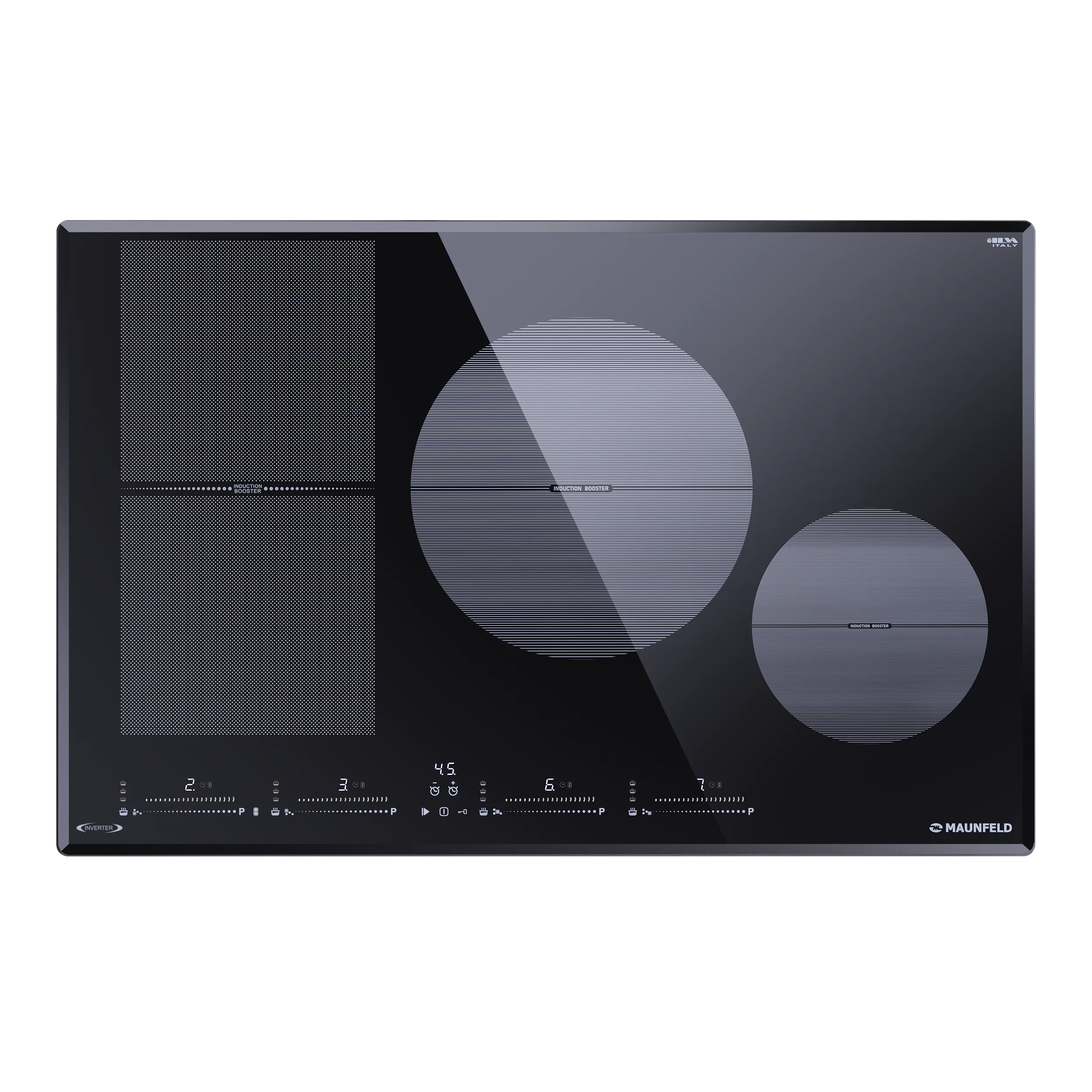 Индукционная варочная панель с Flex Zone и Booster MAUNFELD CVI804SFBK LUX Inverter Черный