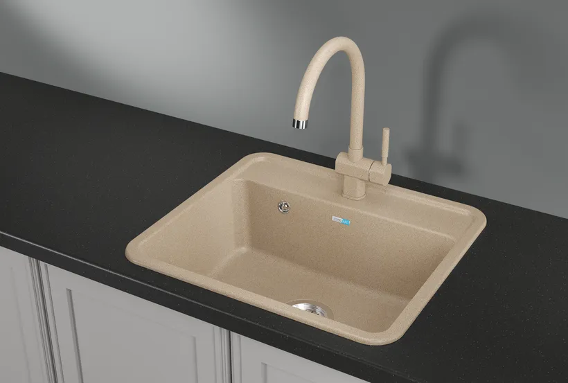5601, БЕЖЕВЫЙ, кухонная мойка, СтандАРТ кварц