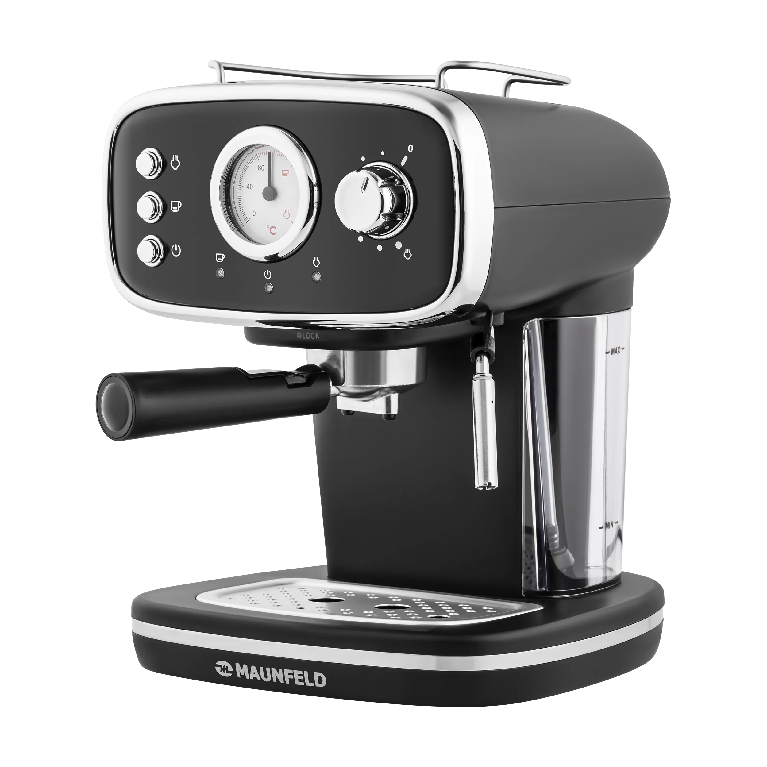 Кофемашина рожкового типа MAUNFELD MF-736BK Черный Кофемашина рожкового типа MAUNFELD MF-736BK Черный