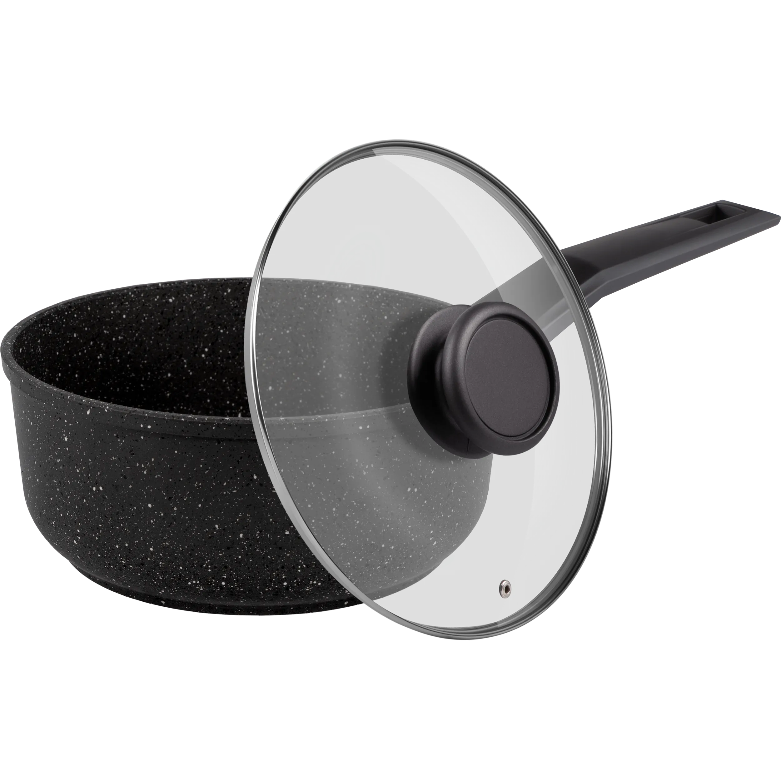 Ковш MAUNFELD GALAXITE MF18GLX01SP из литого алюминия со стеклянной крышкой, 18 см, 1,6 л