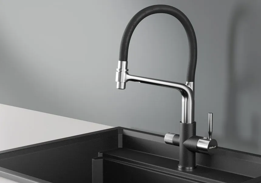 0075, ШВАРЦ (чёрный металлик), СМЕСИТЕЛЬ КУХОННЫЙ 0075, ШВАРЦ (чёрный металлик), СМЕСИТЕЛЬ КУХОННЫЙ