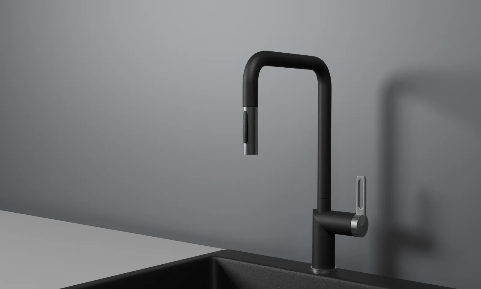 GR-8173, ТУРМАЛИН, СМЕСИТЕЛЬ КУХОННЫЙ С ВЫДВИЖНЫМ ИЗЛИВОМ