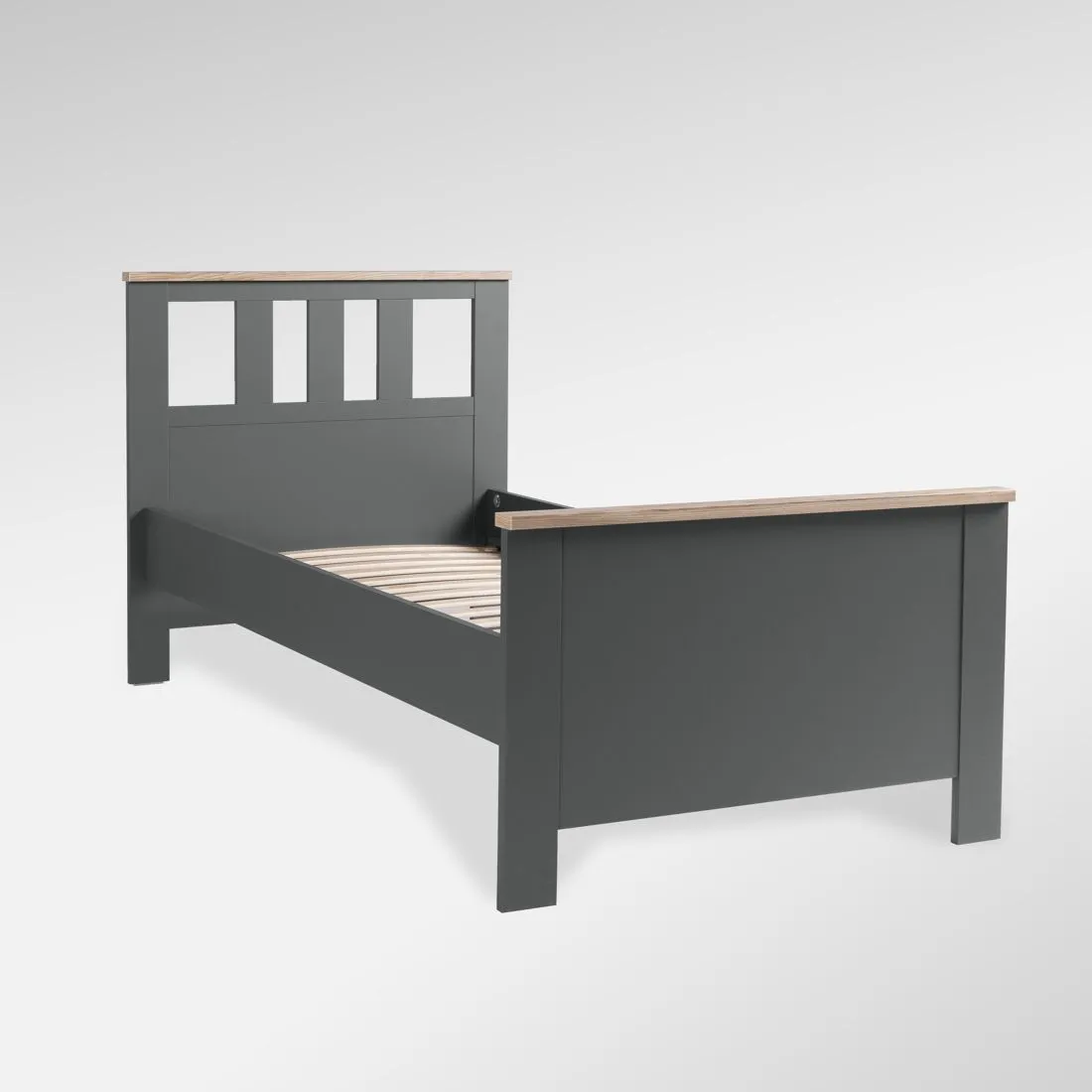 2.08.04.050.15 САГА кровать одинарная 90х200 серая/ясень 2.08.04.050.15 САГА кровать одинарная 90х200 серая/ясень