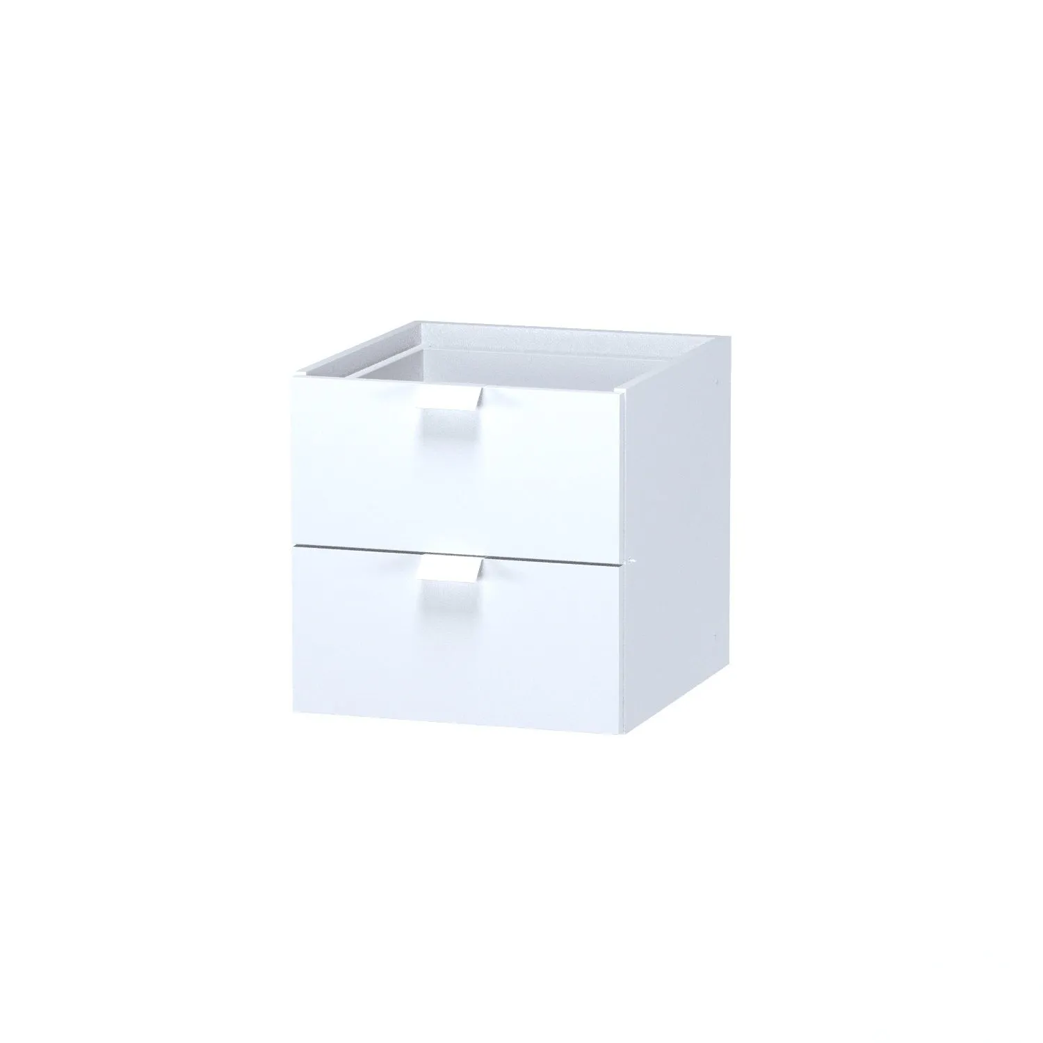S01880 Фора модуль с двумя ящиками, ручка металл 33х33х37, белый