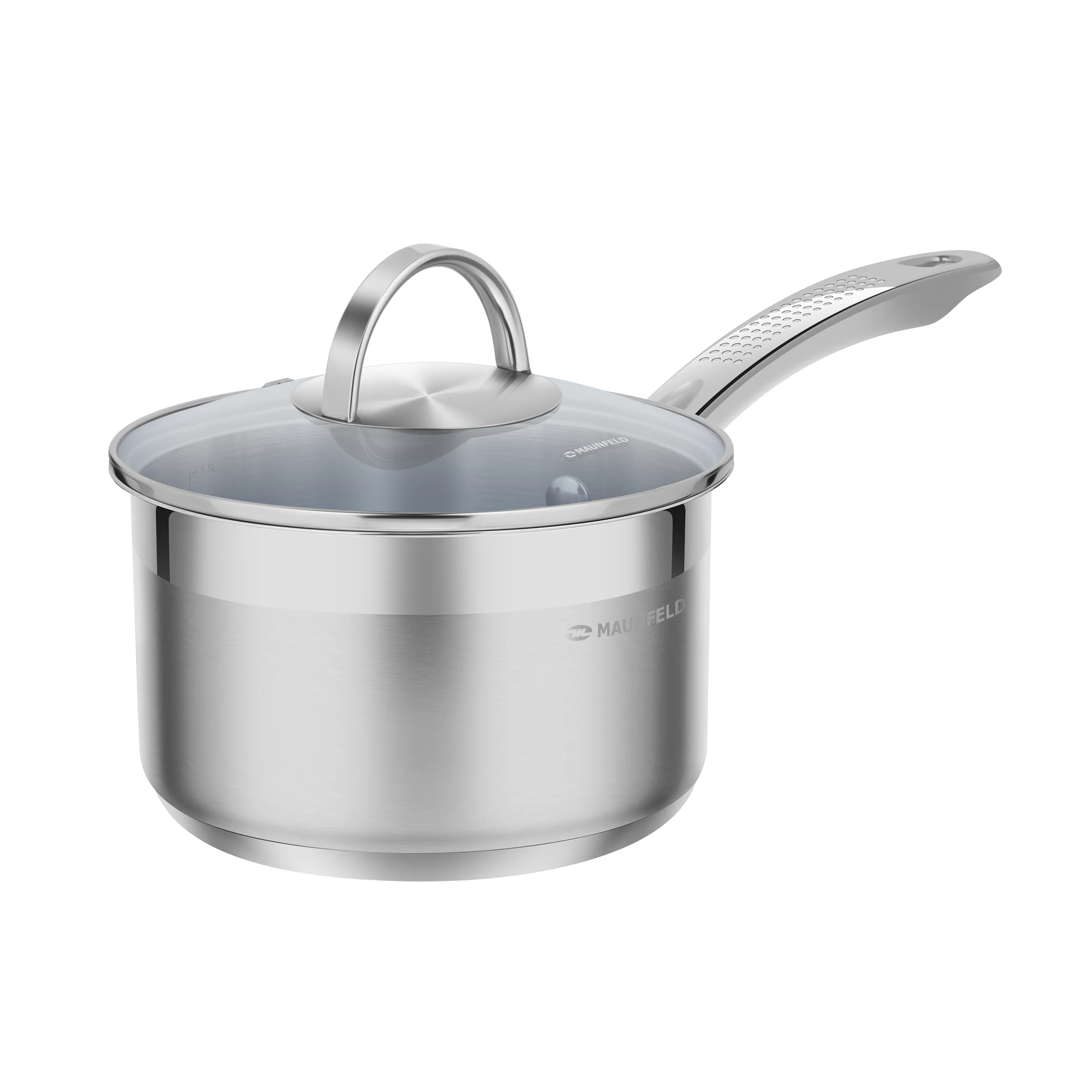 Ковш MAUNFELD GERDA MSP18S07 из нержавеющей стали со стеклянной крышкой, 16 см, 1,8 л. Нержавеющая сталь Ковш MAUNFELD GERDA MSP18S07 из нержавеющей стали со стеклянной крышкой, 16 см, 1,8 л. Нержавеющая сталь
