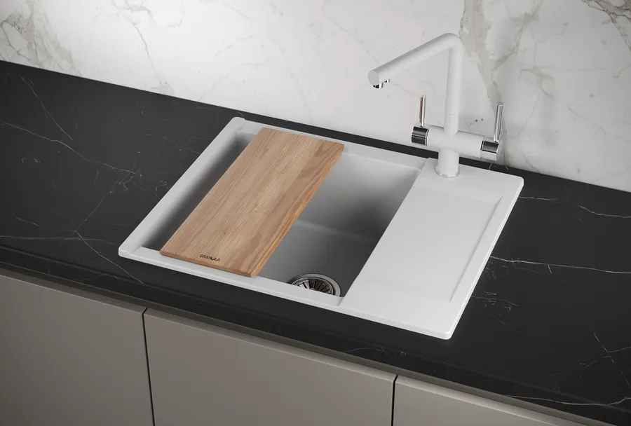 ES-6202, АРКТИК (БЕЛЫЙ), кухонная мойка, кварц, ESTETICA