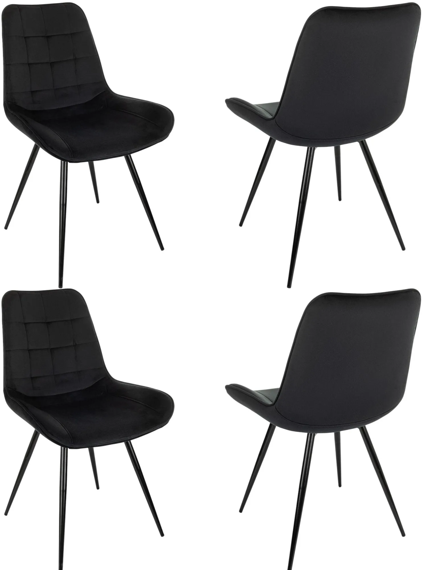 Стул для дома Бюрократ CH-K2_4 комплект 4шт черный Holland 75 металл черный на ножках (CH-K2_1/HL75_4)